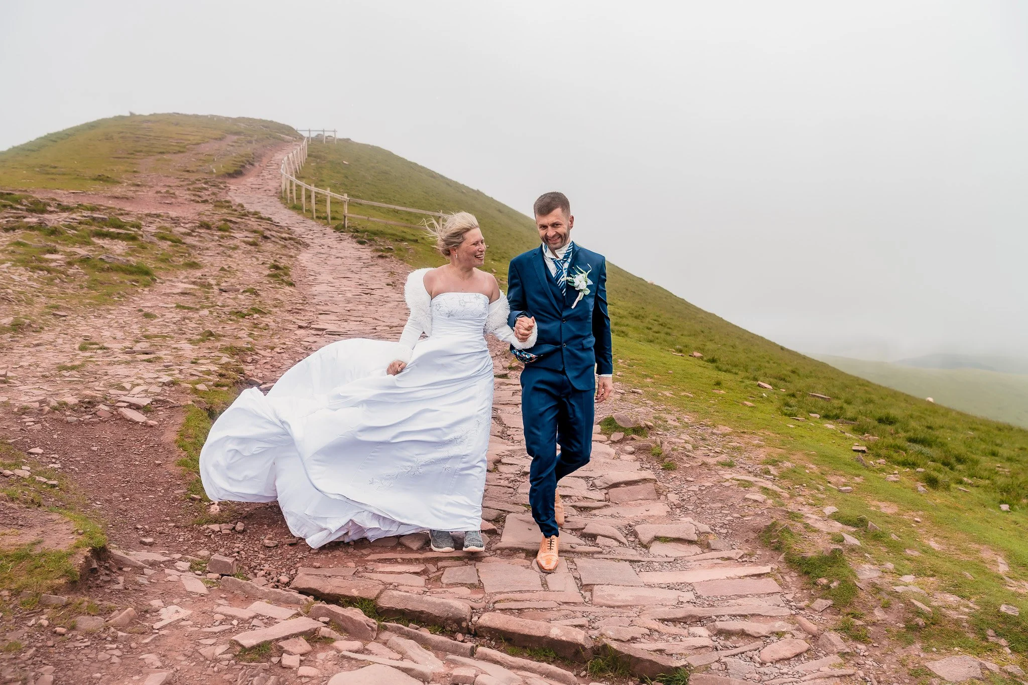 Panoramic wedding portraits in the Brecon Beacons National Park