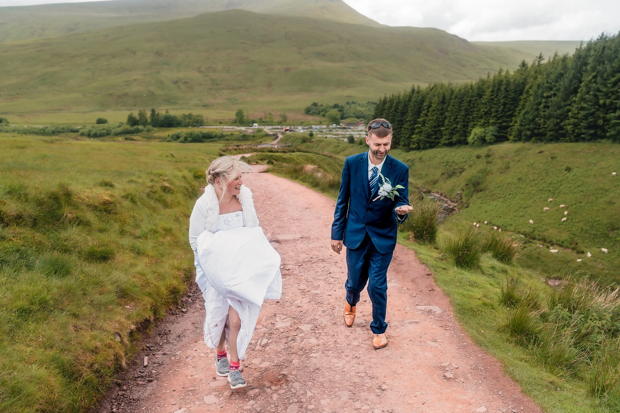 Panoramic wedding portraits in the Brecon Beacons National Park
