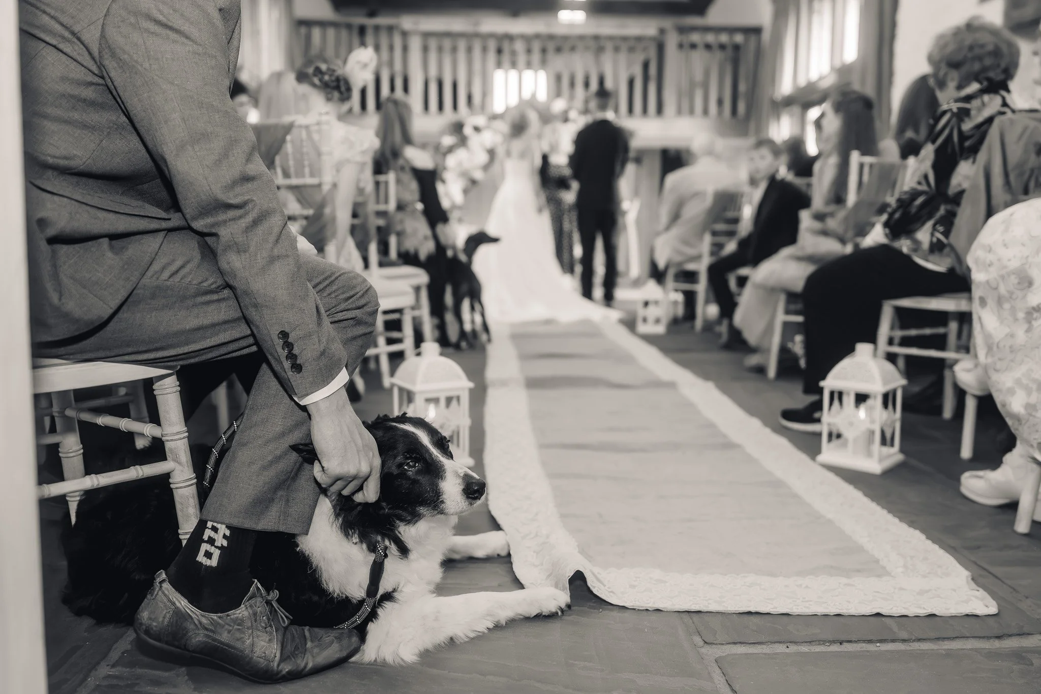 Emotional wedding ceremony at Barn at Brynich in Wales