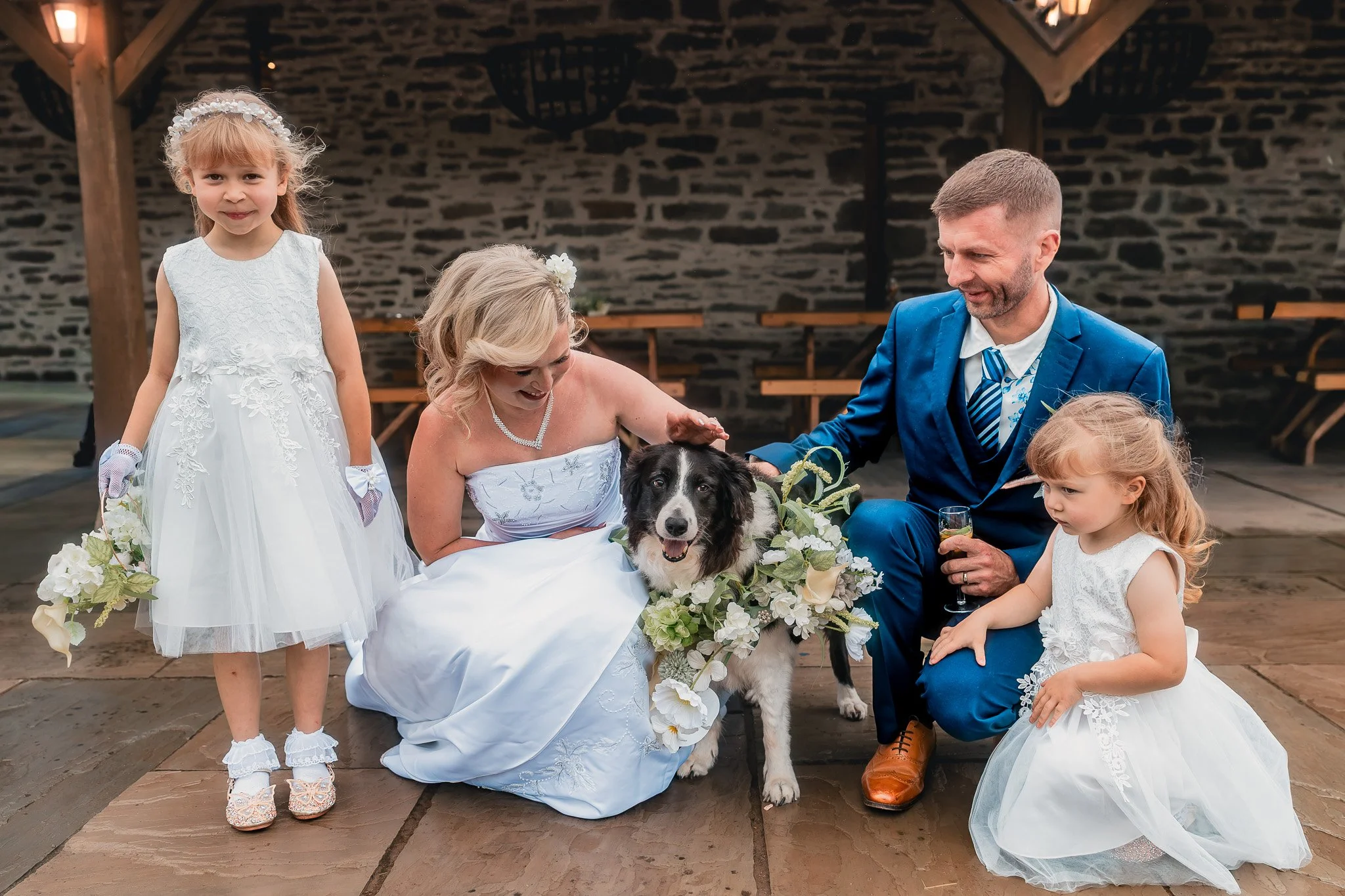 Relaxed wedding breakfast at Barn at Brynich