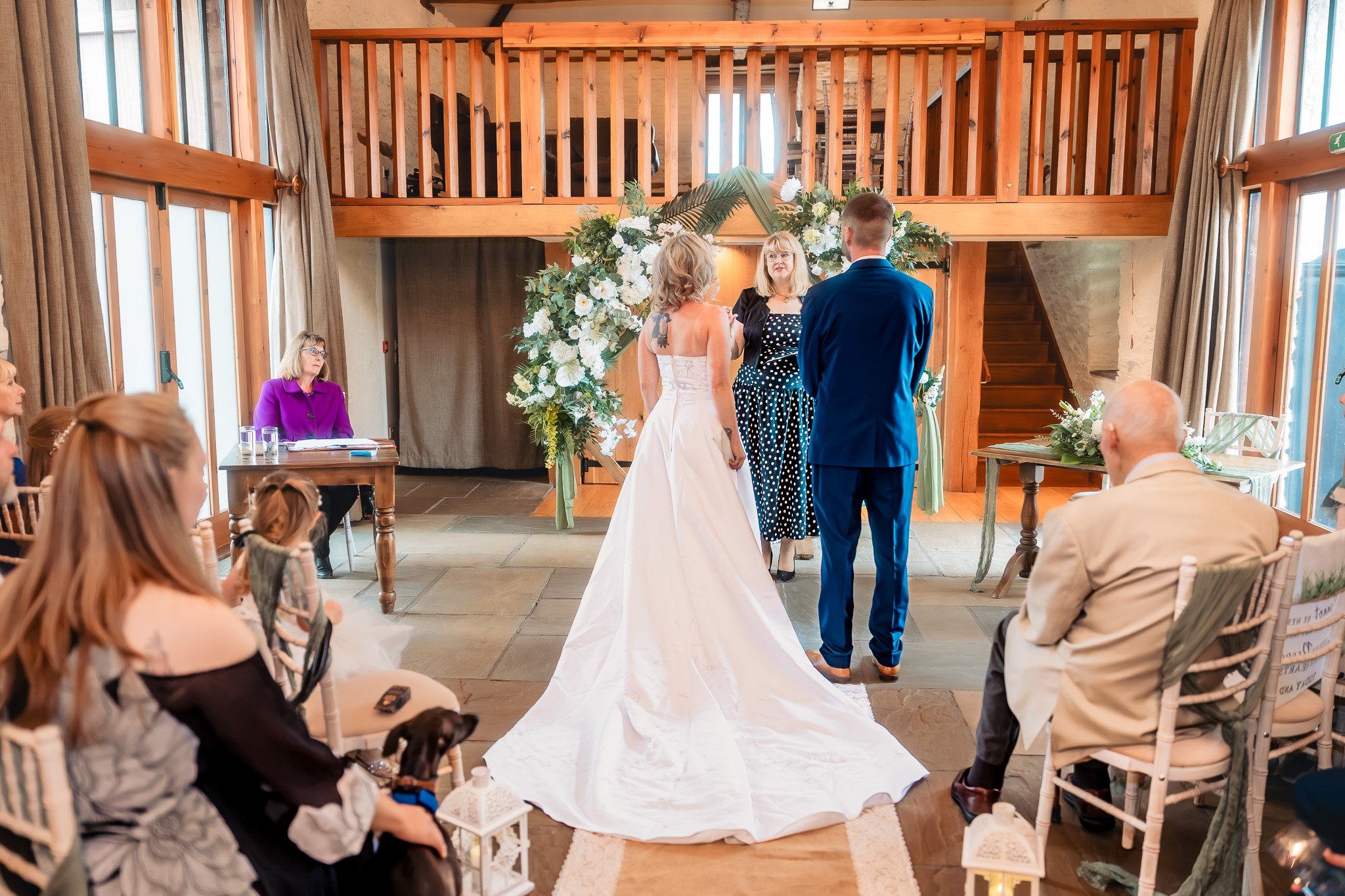 Emotional wedding ceremony at Barn at Brynich in Wales