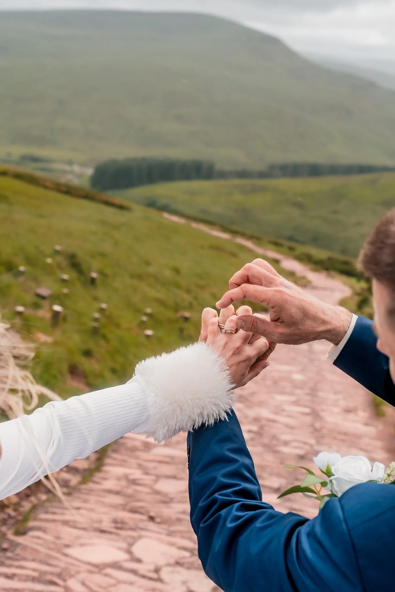 Panoramic wedding portraits in the Brecon Beacons National Park