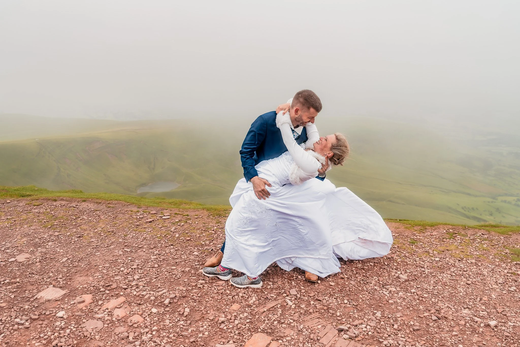 Panoramic wedding portraits in the Brecon Beacons National Park