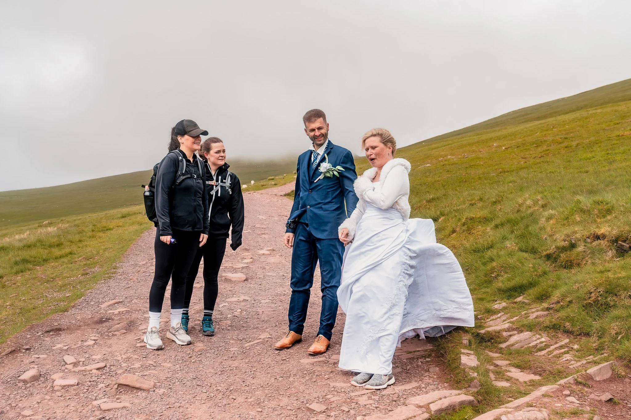 Panoramic wedding portraits in the Brecon Beacons National Park