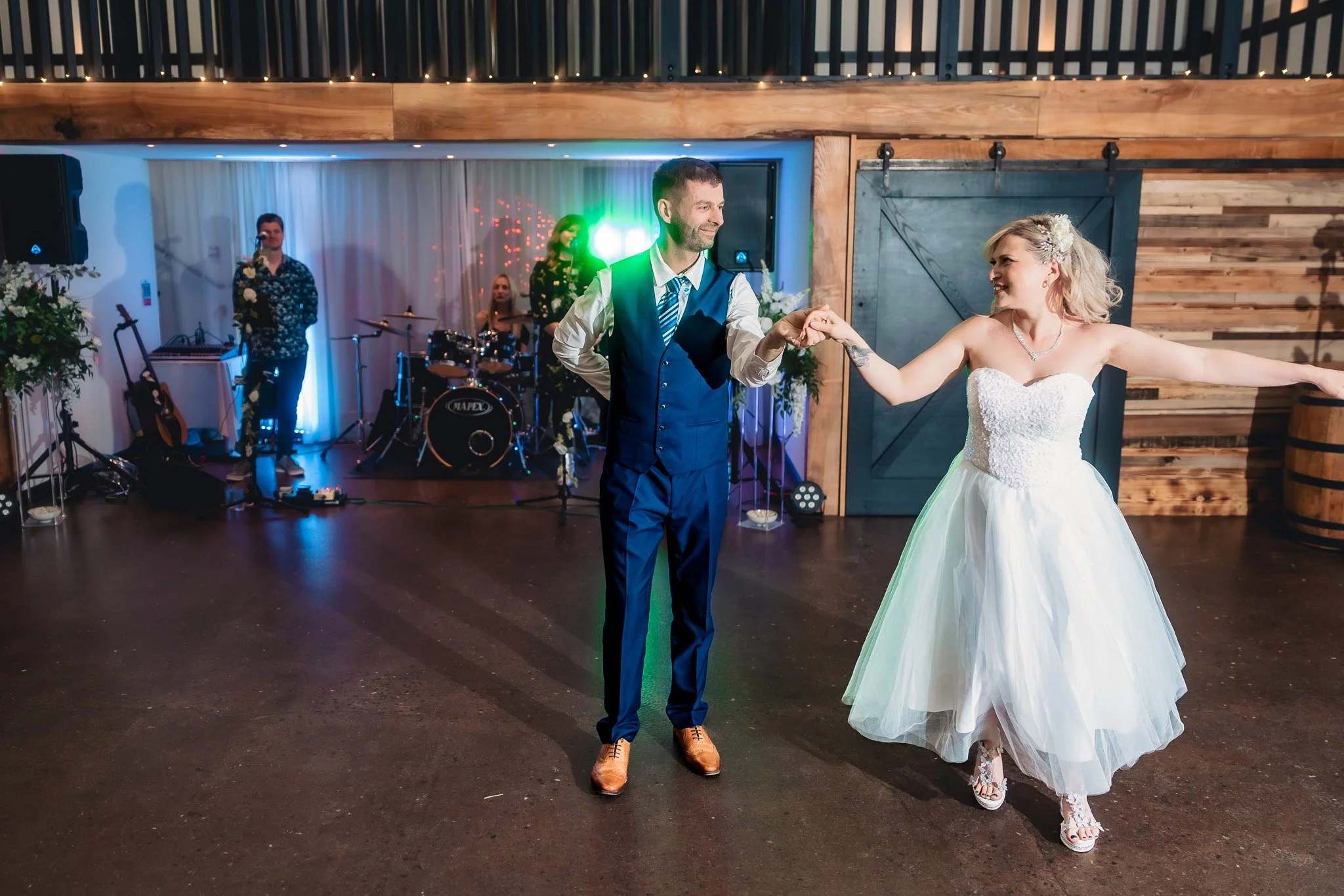 First dance at Barn at Brynich wedding reception