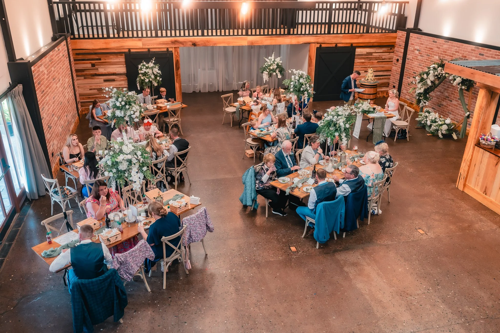 Relaxed wedding breakfast at Barn at Brynich