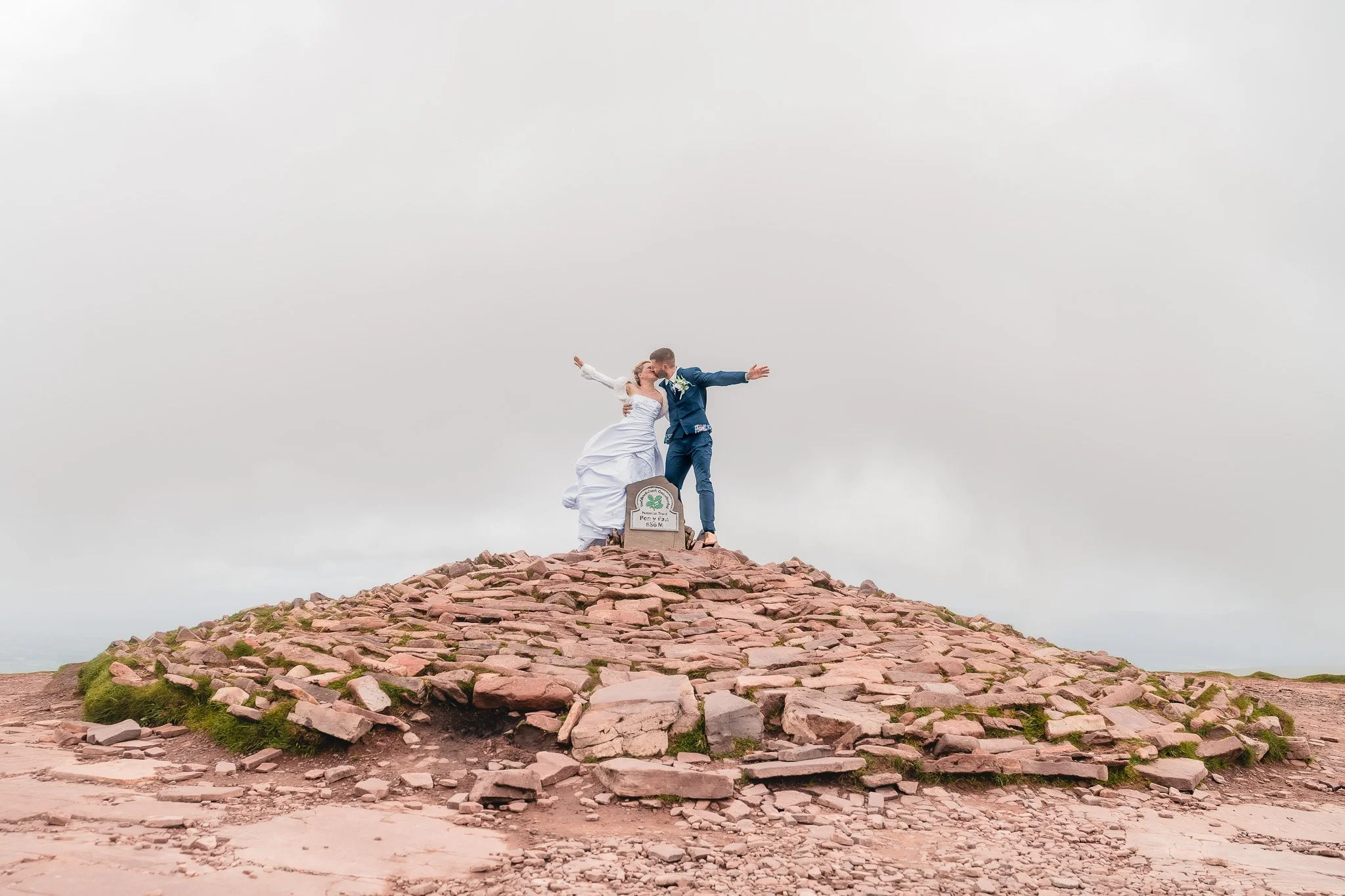 Panoramic wedding portraits in the Brecon Beacons National Park
