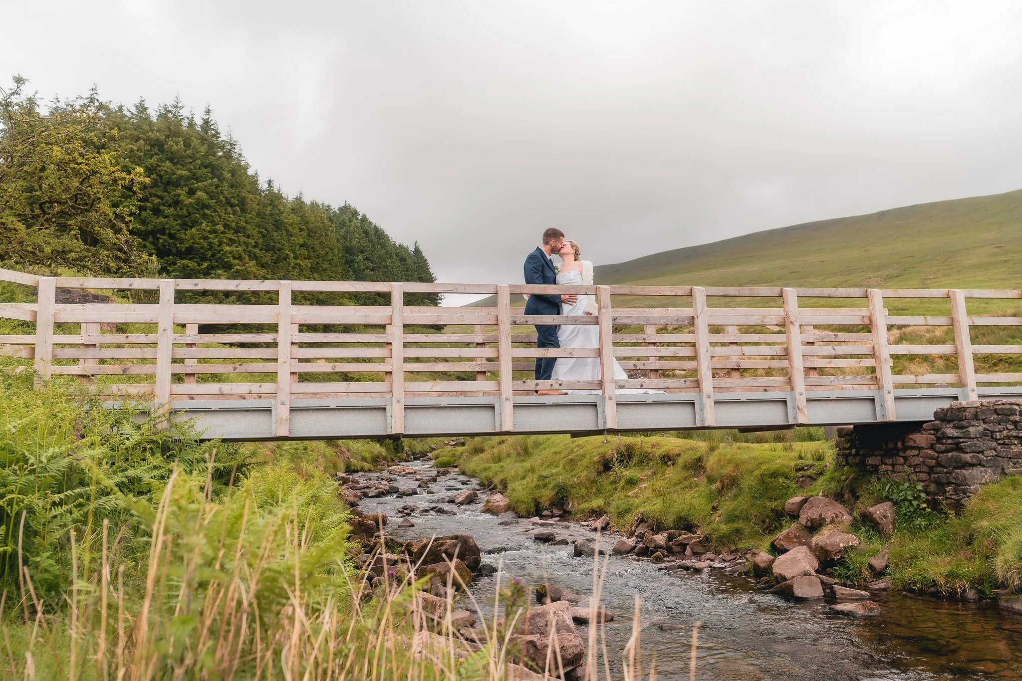 Panoramic wedding portraits in the Brecon Beacons National Park