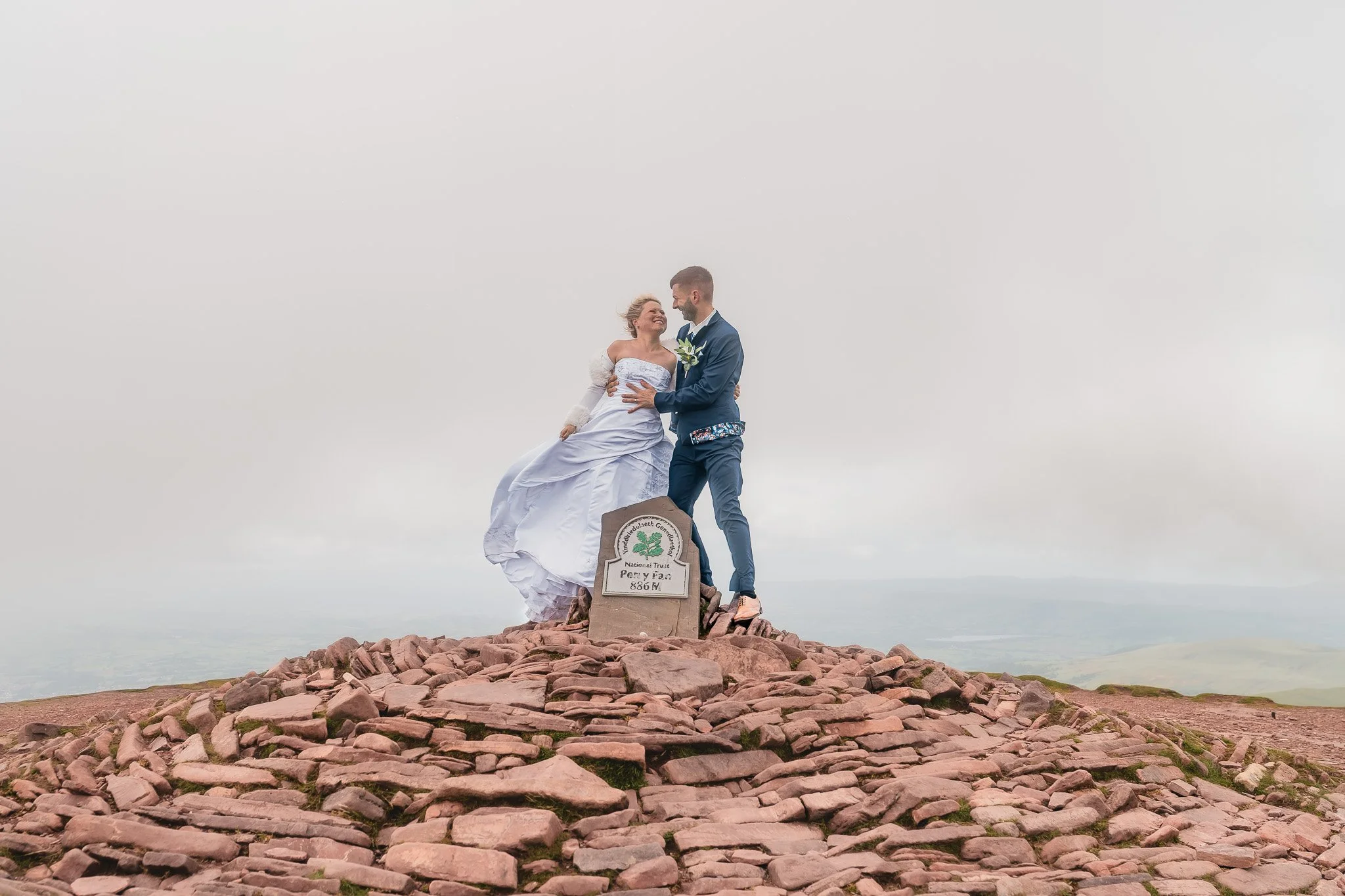 Panoramic wedding portraits in the Brecon Beacons National Park