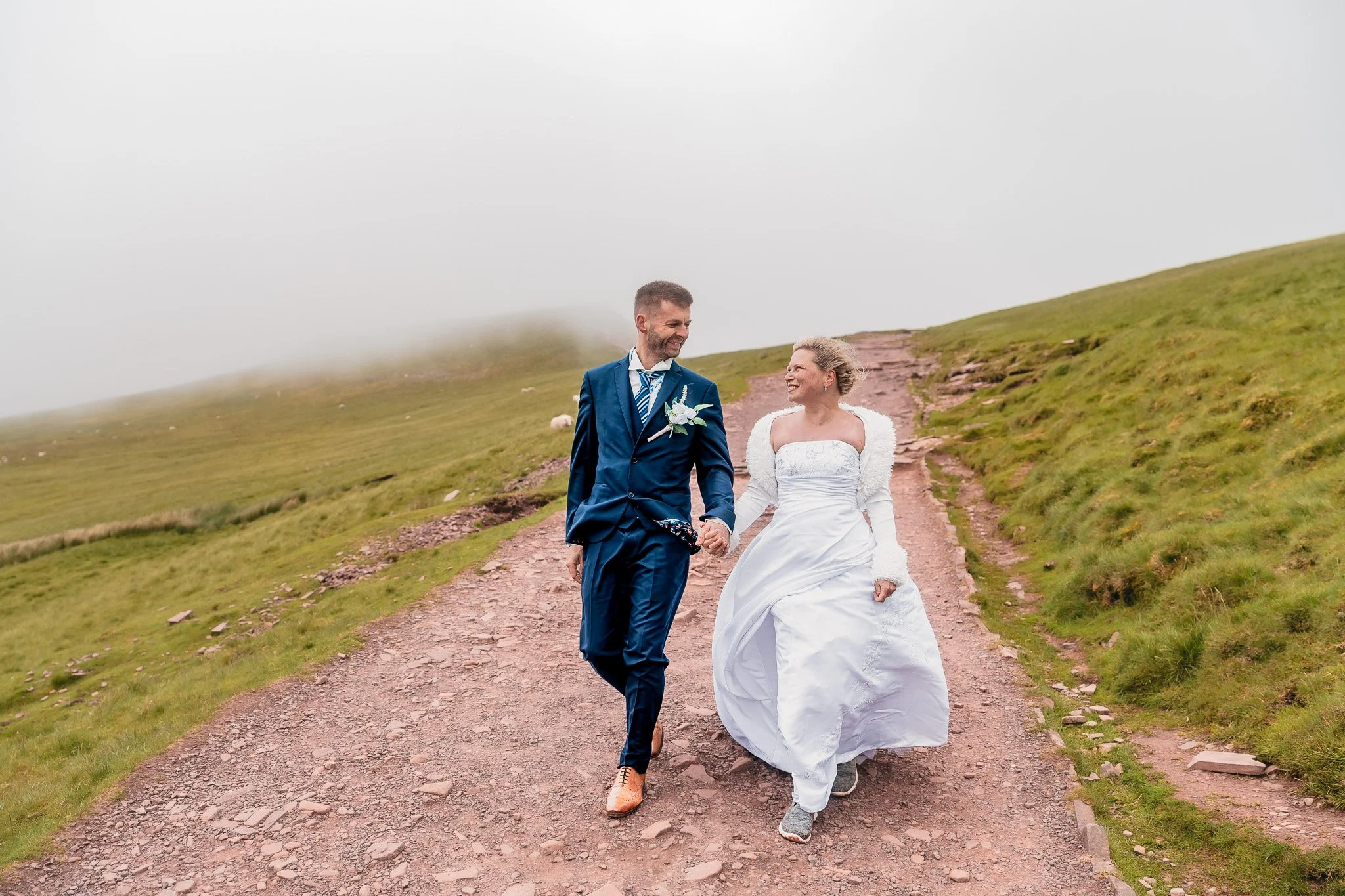 Panoramic wedding portraits in the Brecon Beacons National Park