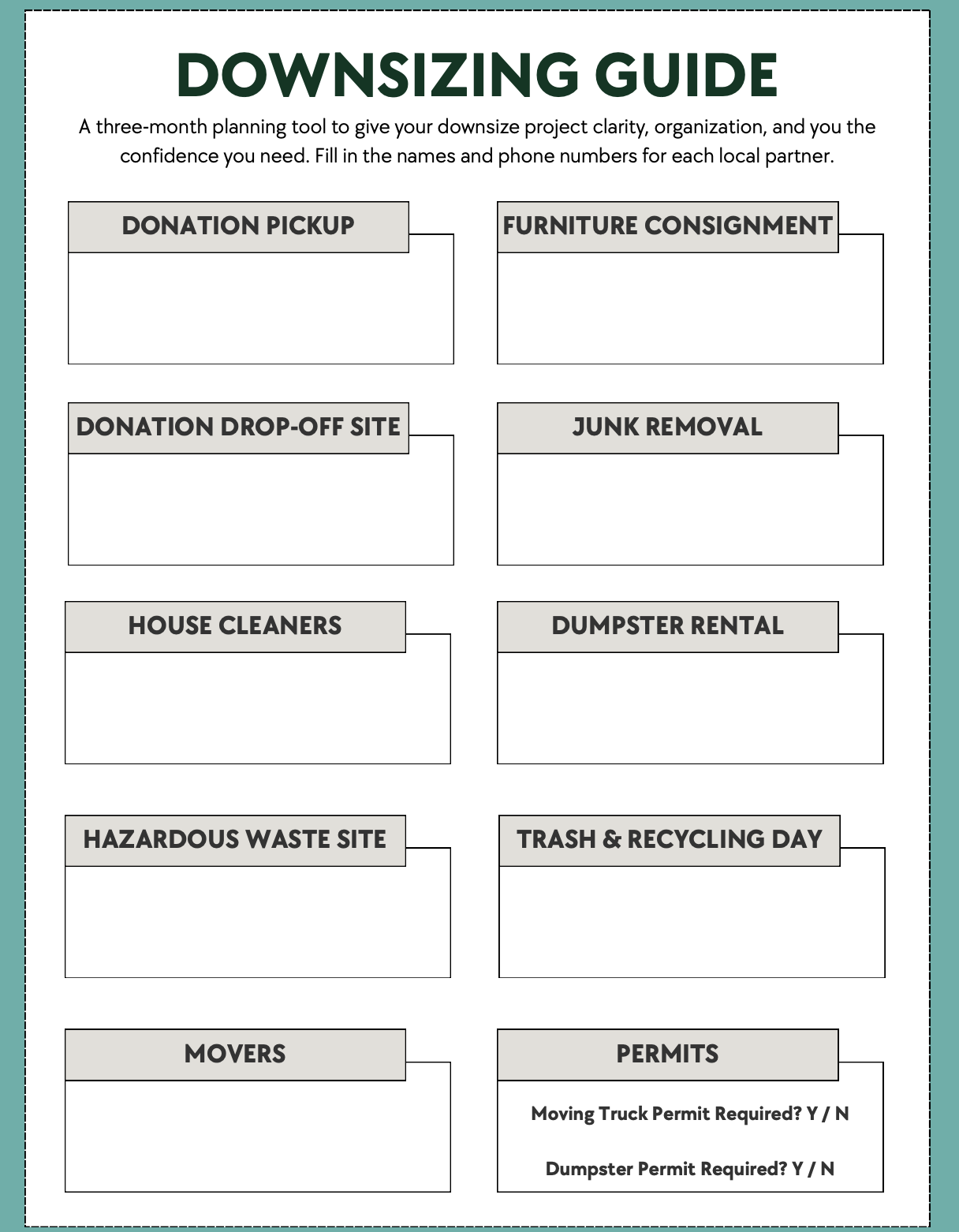 Where to Start with Downsizing