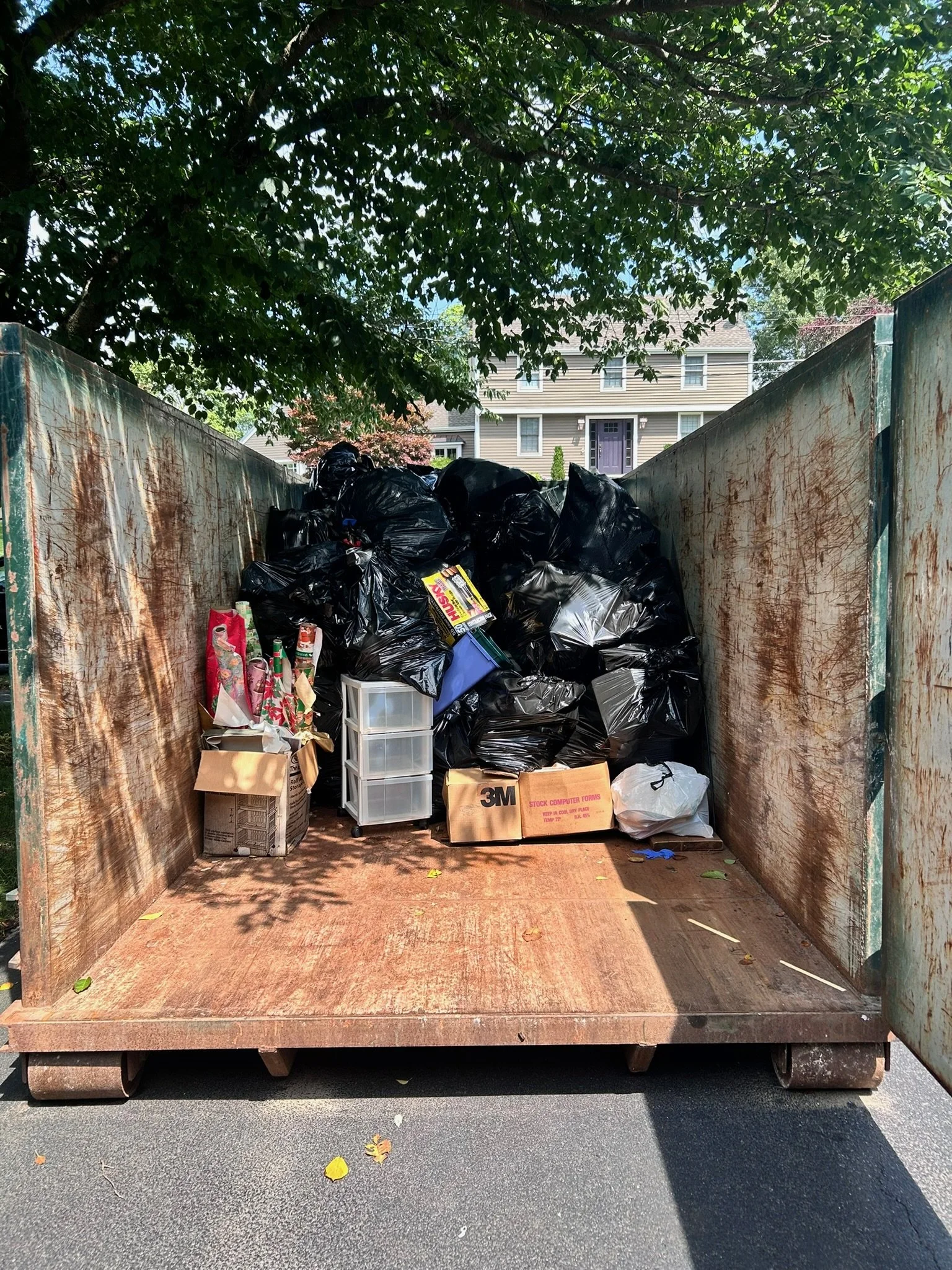 dumpster during a downsize