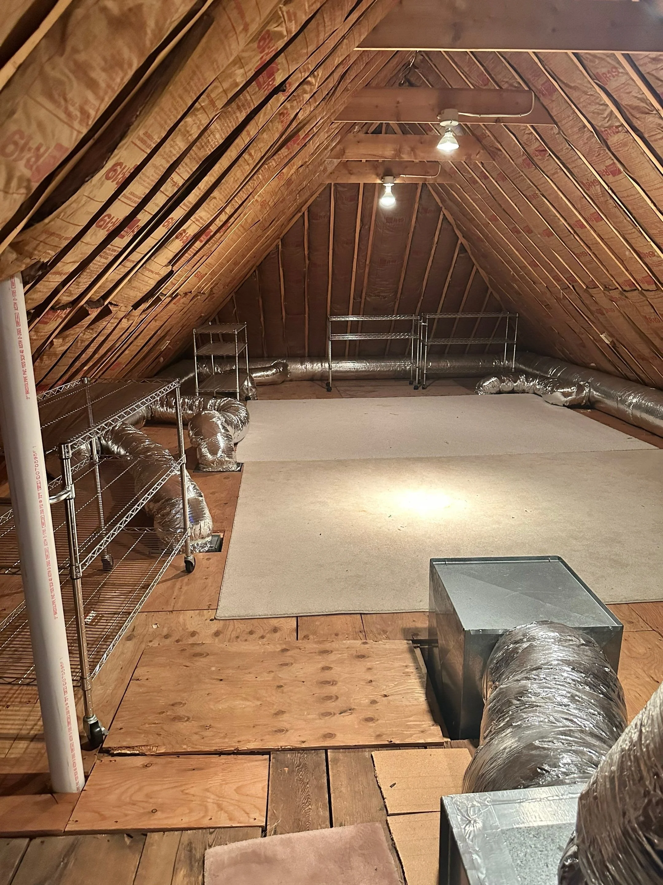 Empty attic after downsizing and decluttering