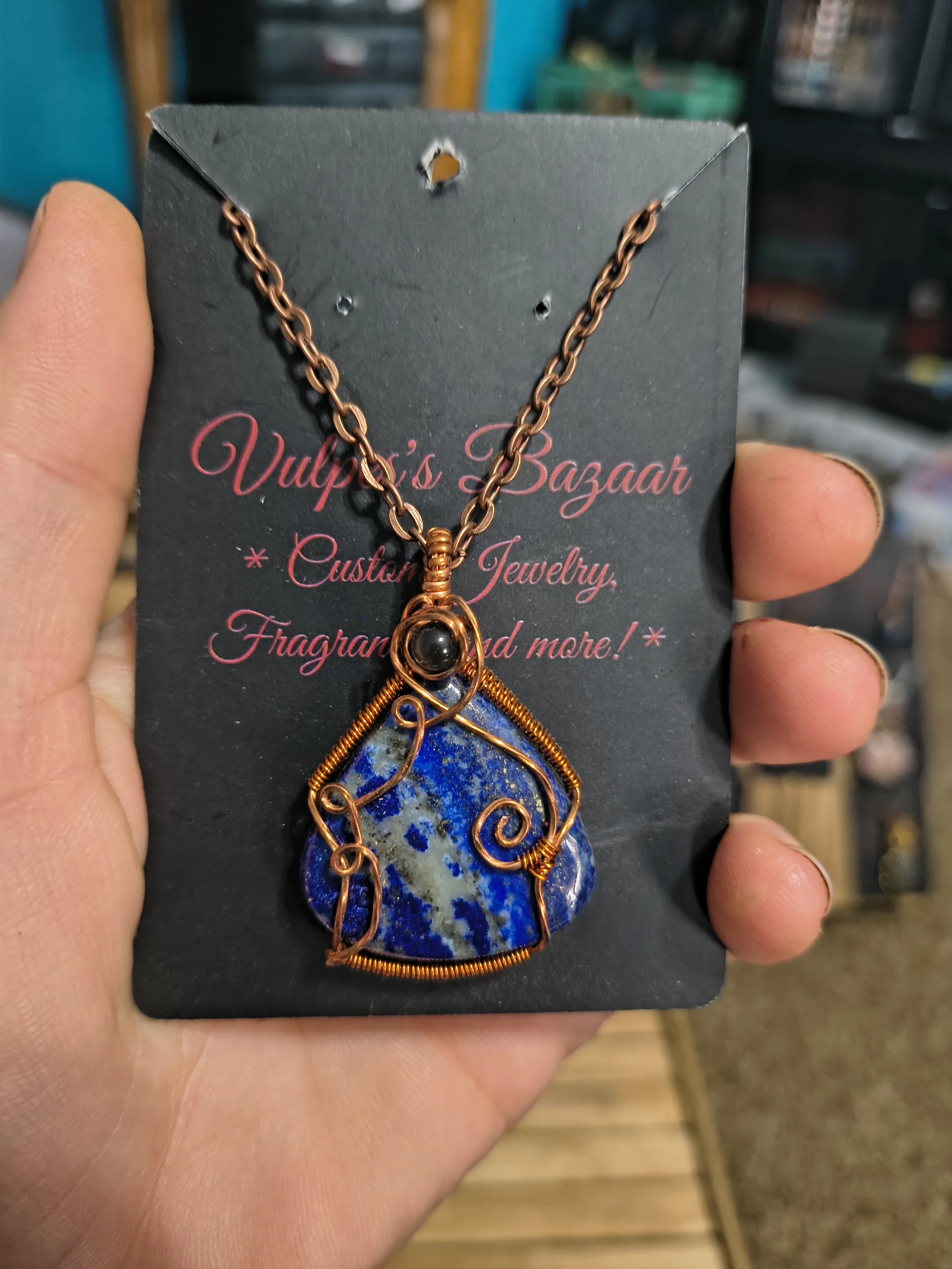 Double-Sided Lapis Lazuli Pendant
