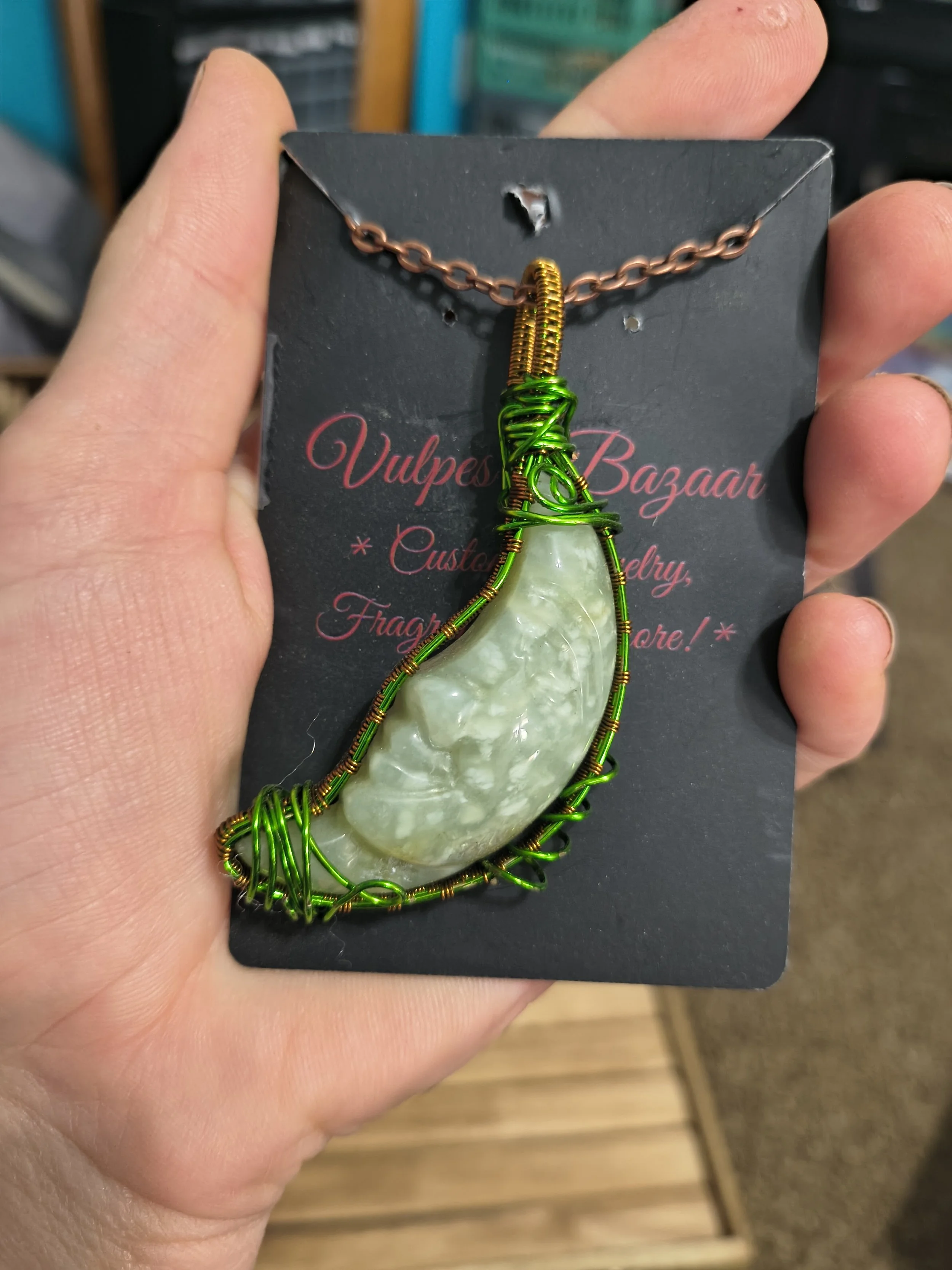 Green Aventurine Earth Crescent Necklace
