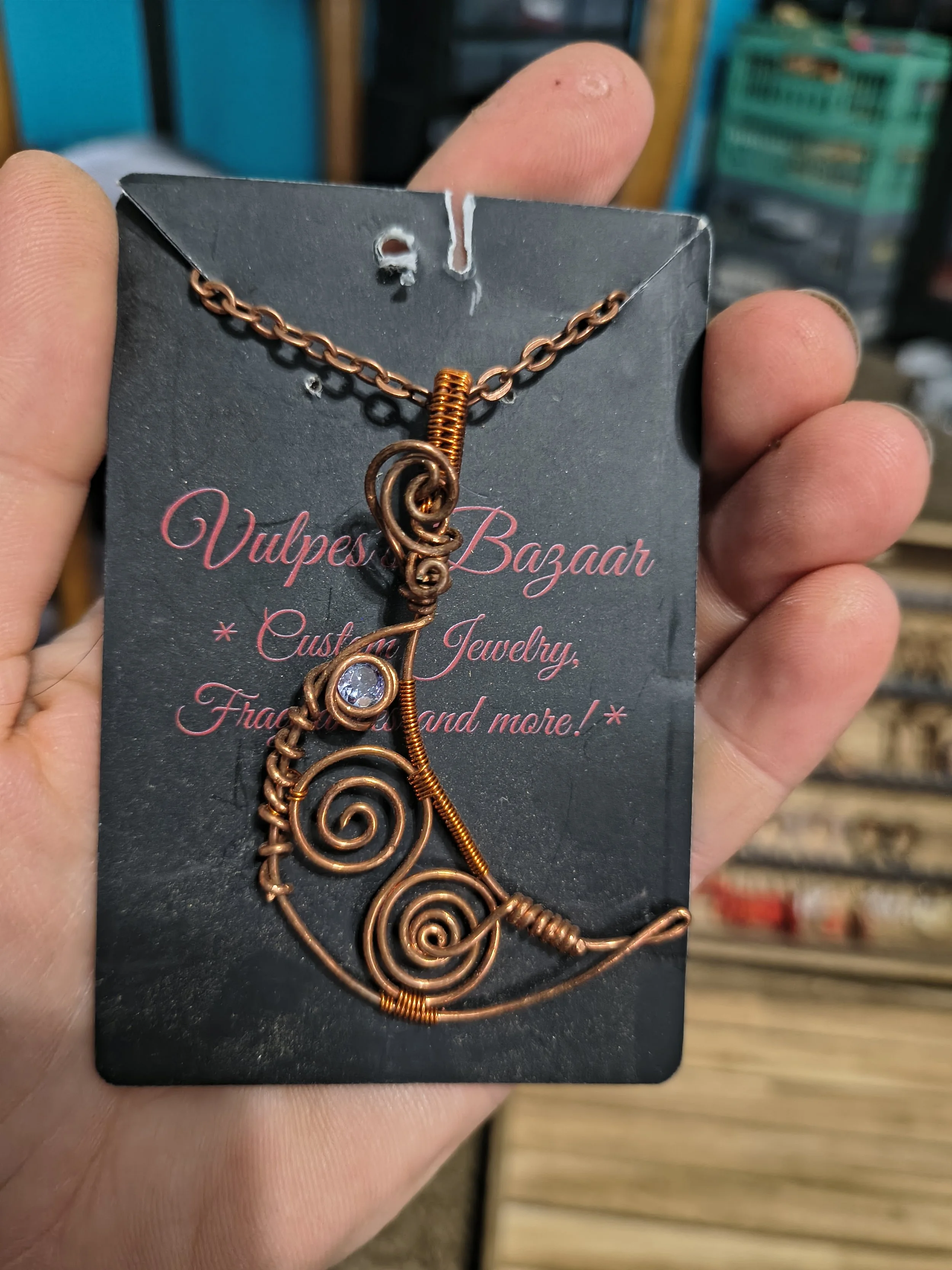 Wire Wrapped Swirl Crescent