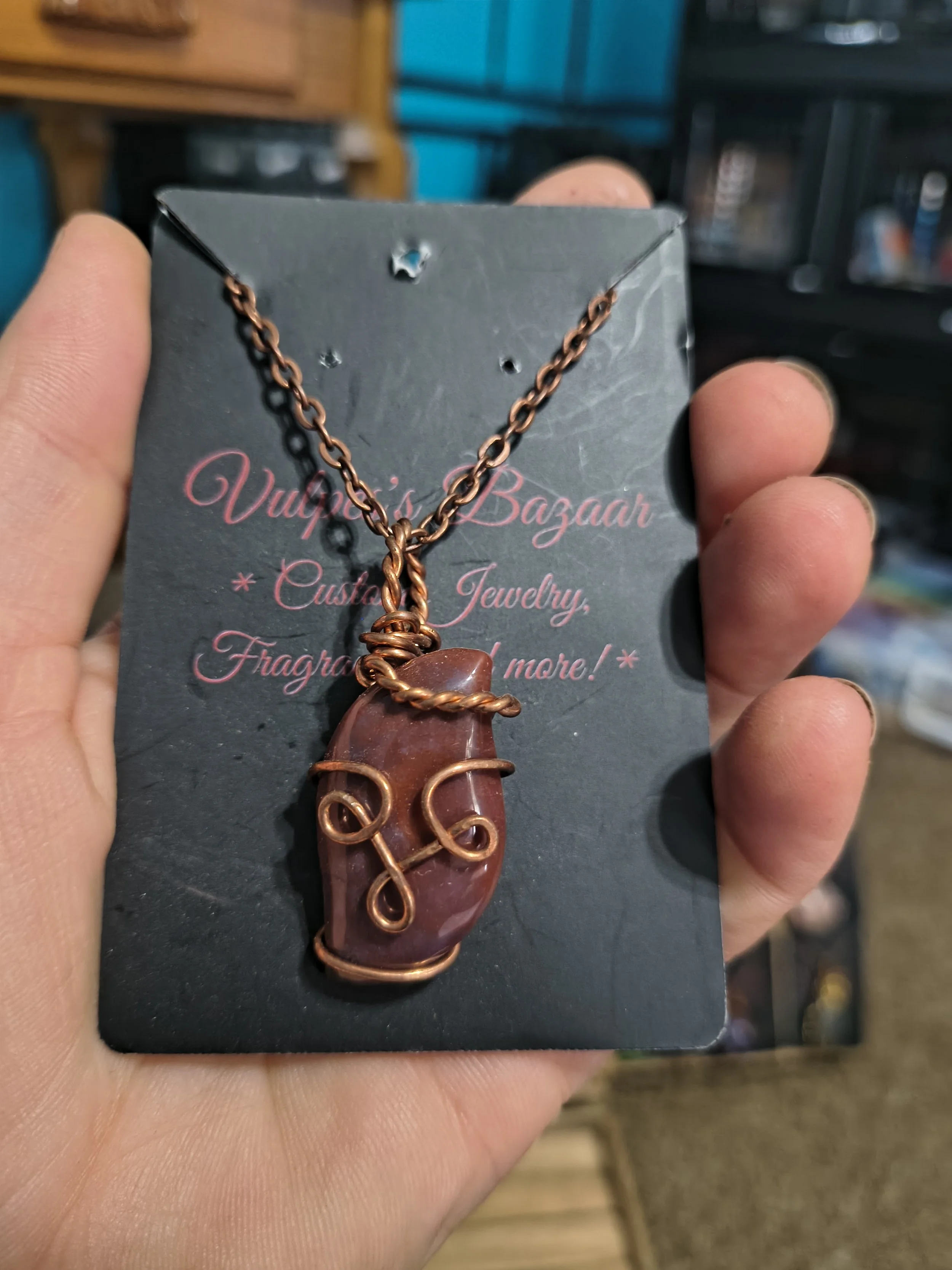 Handmade Wire-Wrapped Stone Pendant