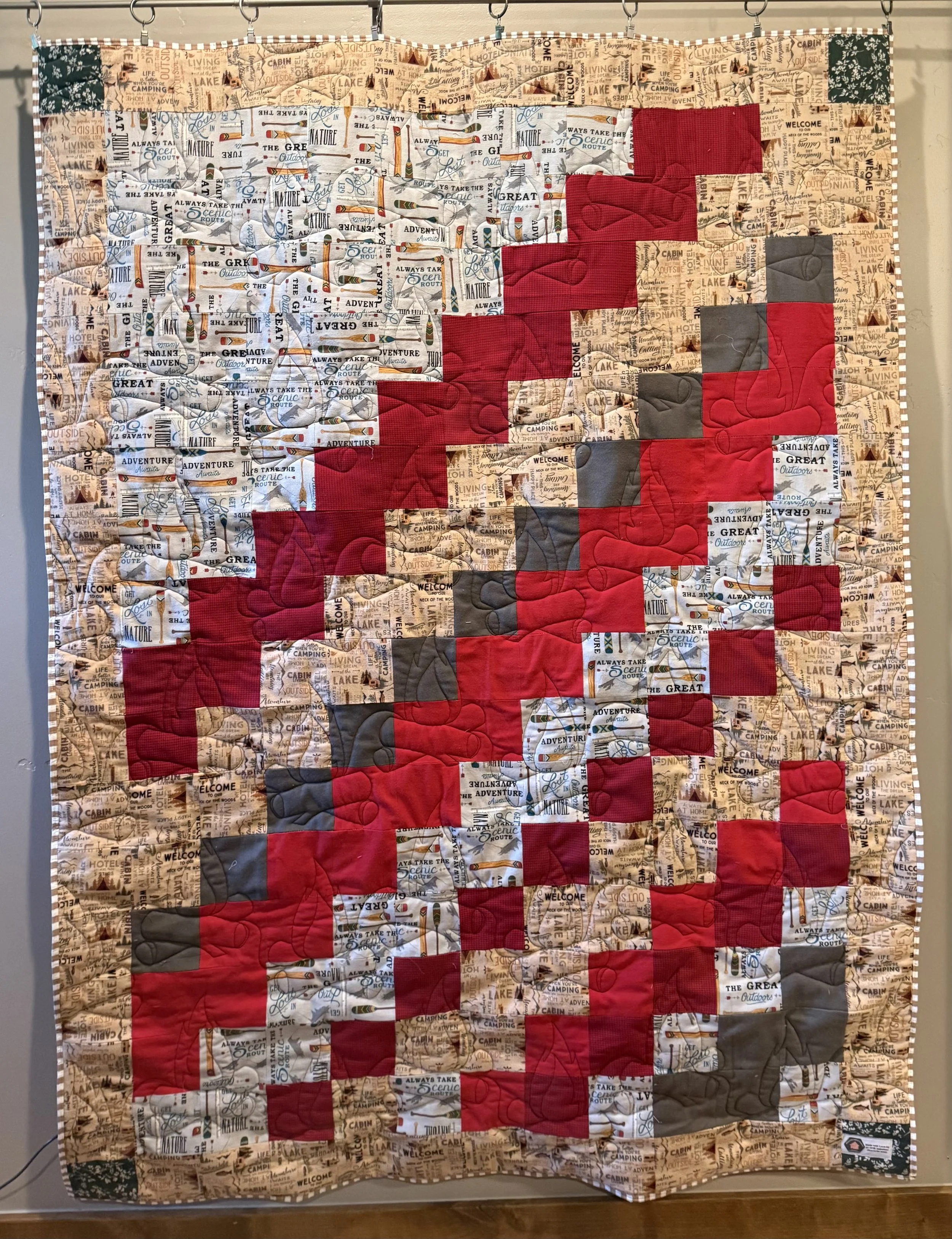 Flannel extra fabrics made into a quilt

