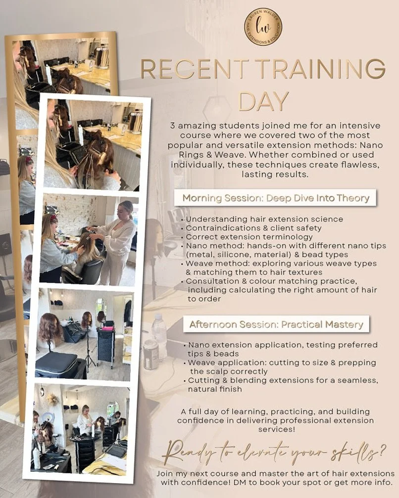 🎓 Investing in a hair extension course can be a game-changer &mdash; opening doors to new income streams, boosting your confidence, and giving you the freedom to grow your own business or enhance your salon services. The Hair Extension industry is c