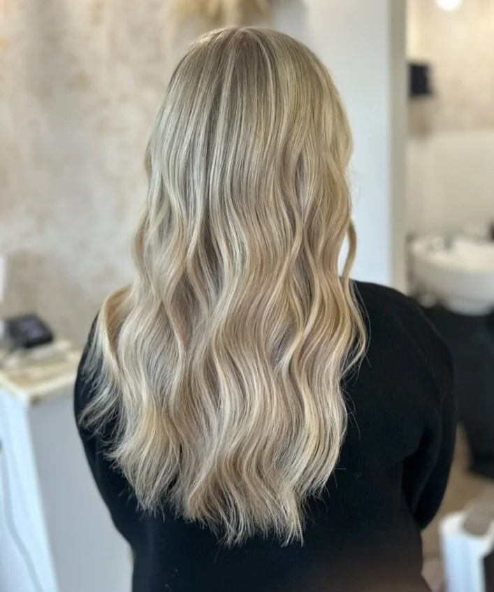 The most perfect creamy blonde!

Megan created this beautiful result with a full head of highlights, finished with a soft creamy toner for that flawless, milky glow.

Bright, seamless, dimensional &mdash; everything a blonde should be.

Finished off 