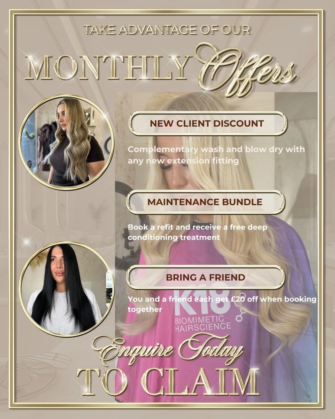 💘 Valentine&rsquo;s Offers with Abbie 💘

This Valentine&rsquo;s season, we&rsquo;re sharing the love &mdash; and the luxury ✨

Book in with our hair extension technician Abbie and enjoy these exclusive offers:

💗 New Hair Extension Fitting
Book an