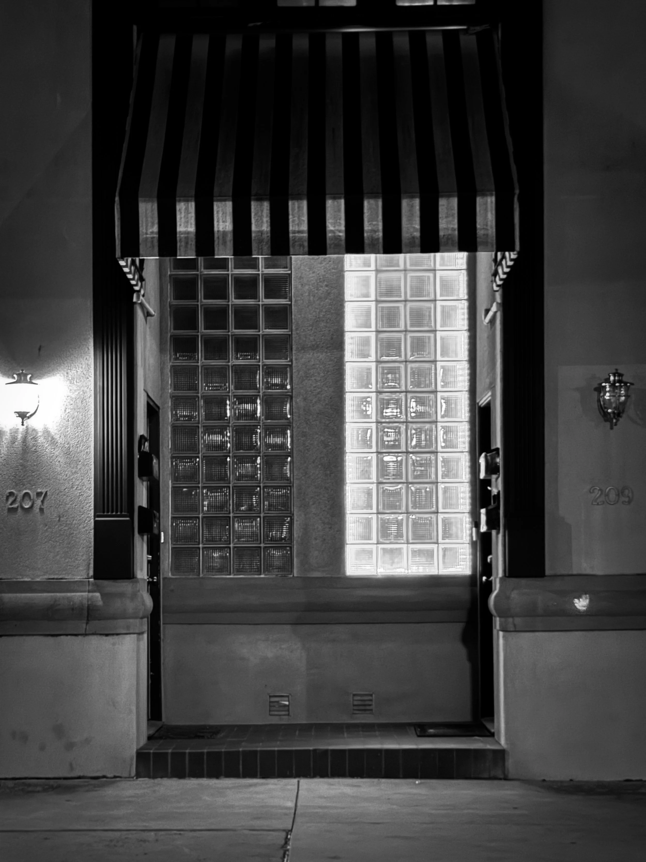 A doorway near the Denton square on Dec. 5, 2024