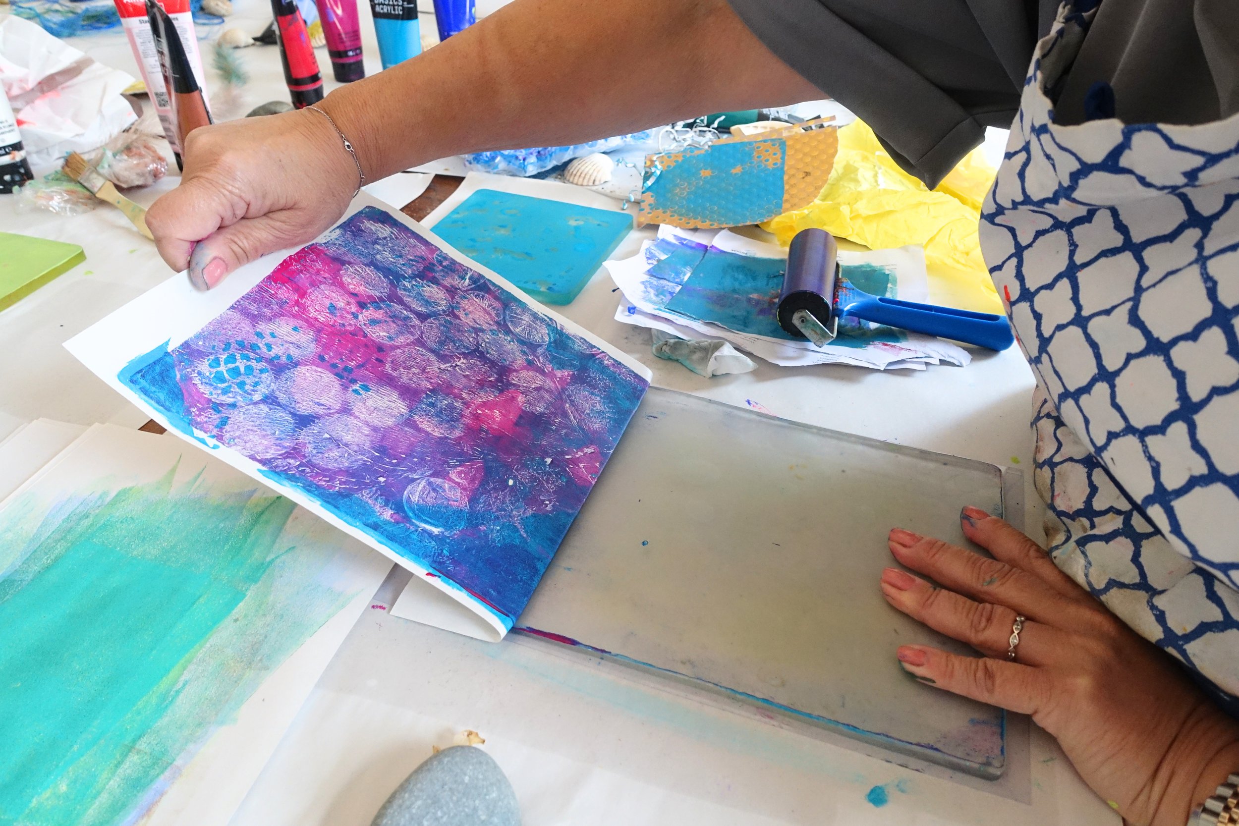Paper Play, Gelli Plate printing on Specialty papers - The Art Pad, Bath