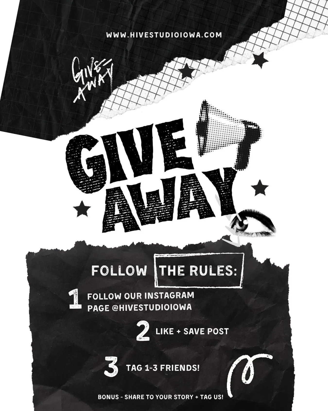 🎉 $100 Studio Credit G&iexcl;VEAWAY! 🎉

Enter to win $100 Hive Studio Credit toward any tattoo, piercing, or PMU service 💛✨

How to enter:
✔️ Follow @hivestudioiowa 
✔️ Like + Save
✔️ Tag 1&ndash;3 friends (each tag = 1 entry)
✨ Bonus: Share to yo