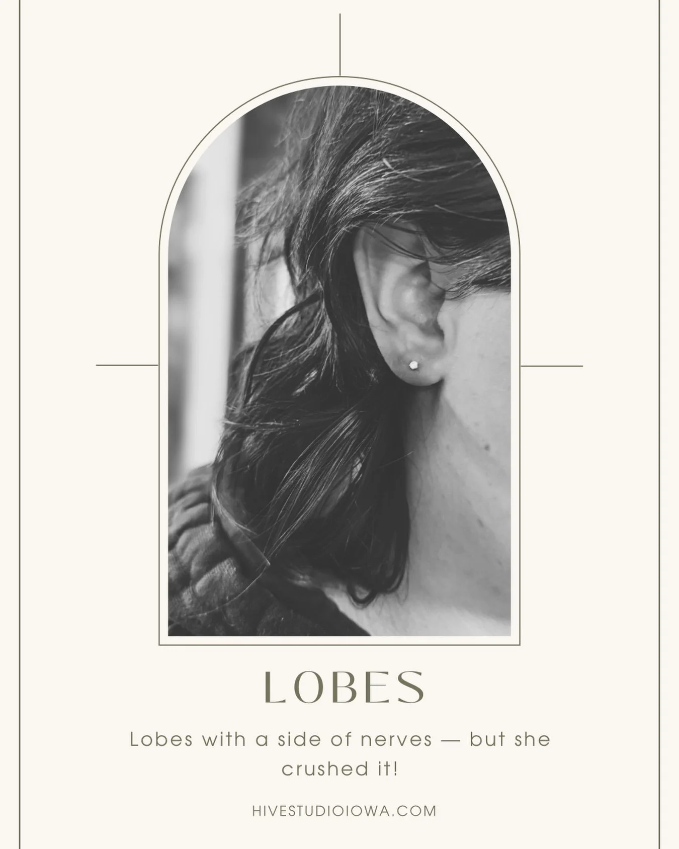 ✨ Lobe glow-up! ✨

She came in after a not-so-great piercing-gun experience and absolutely crushed her repierce session . Clean placement, smooth piercing, perfect vibes. 💛

📧 hello@hivestudioiowa.com
💬 402.804.3555
📲 hivestudioiowa.com

#hivestu