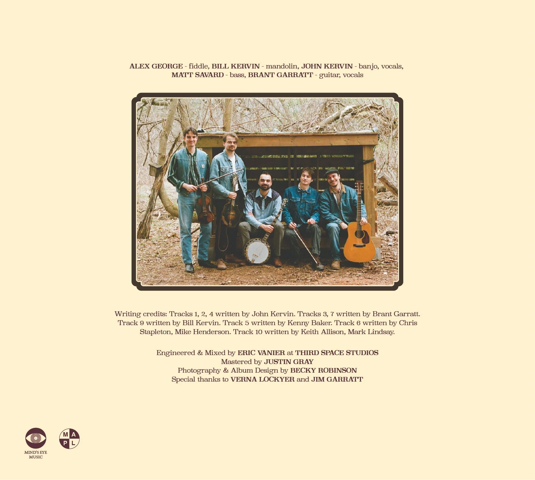 Vinyl record packaging: back of sleeve