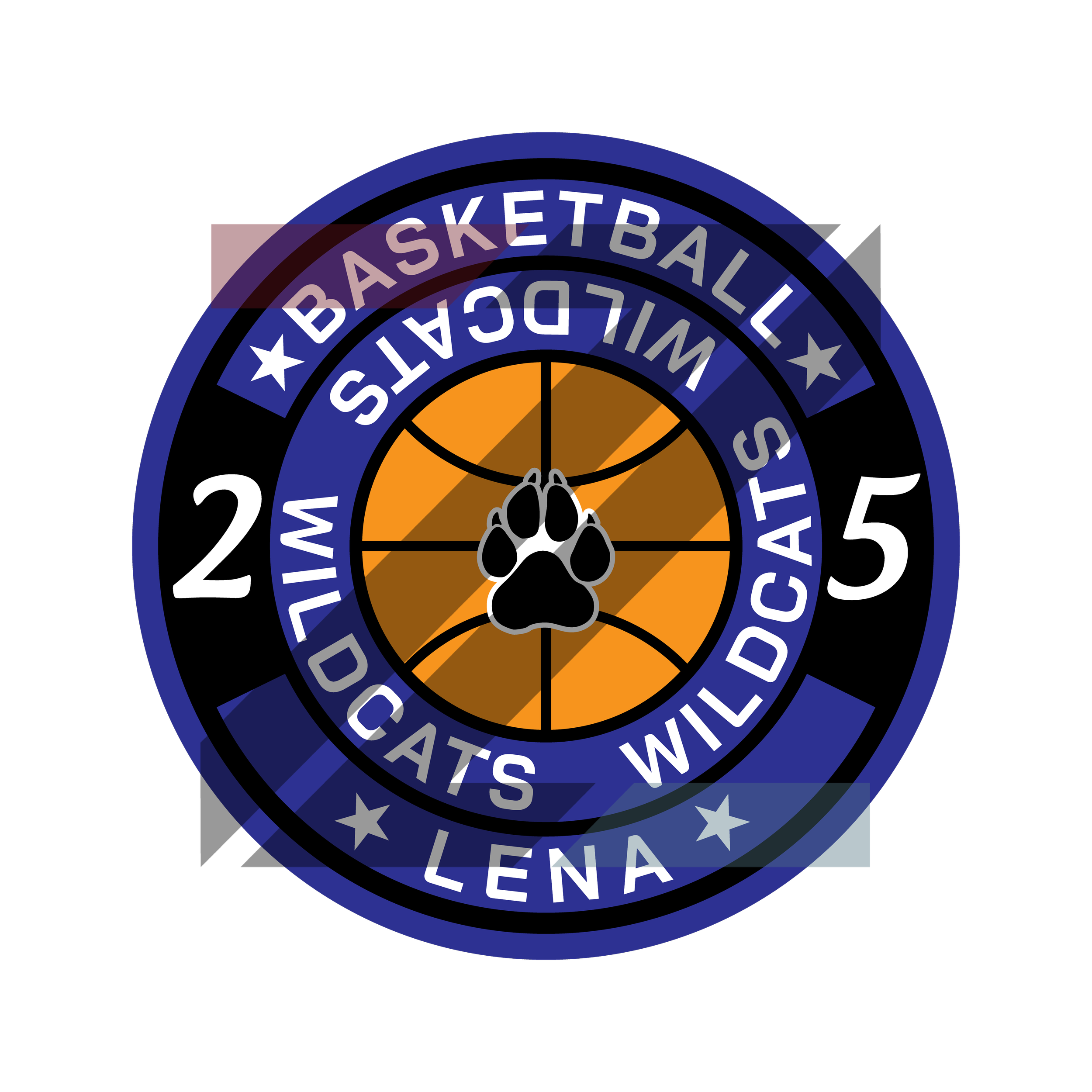 Lena Wildcats Basketball Badge
