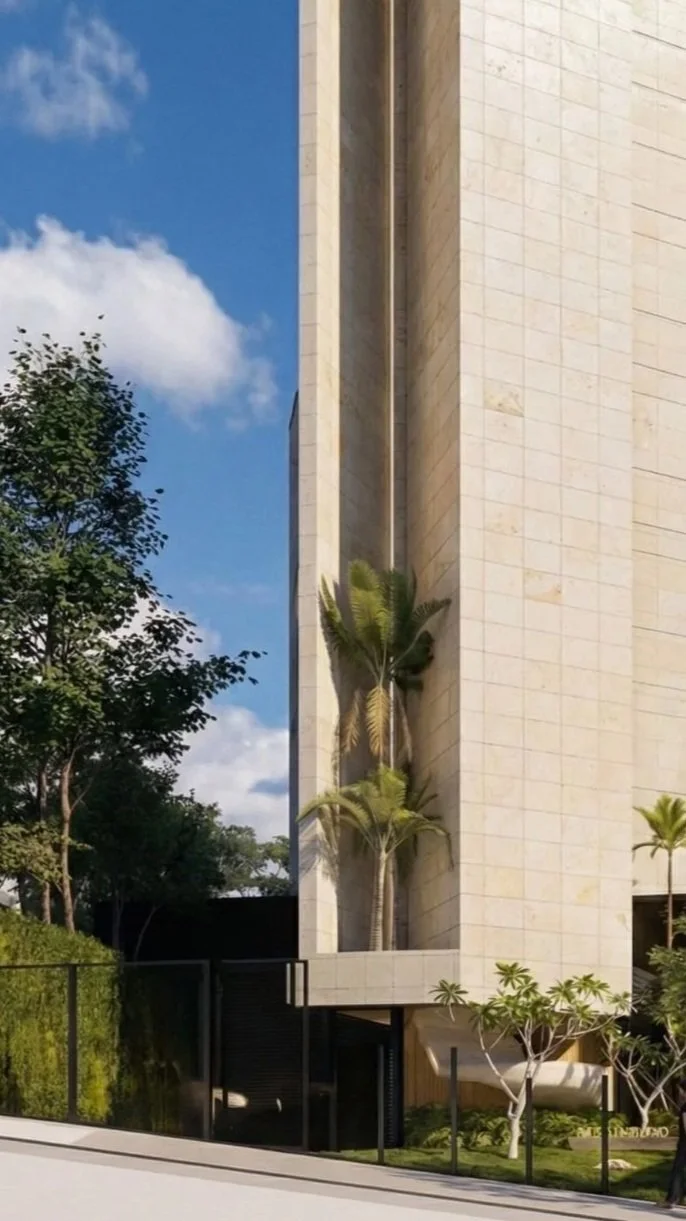 Fachada do predio novo da construtora abreu no bairro anchieta chamado Alba, com apartamentos de 3 quartos