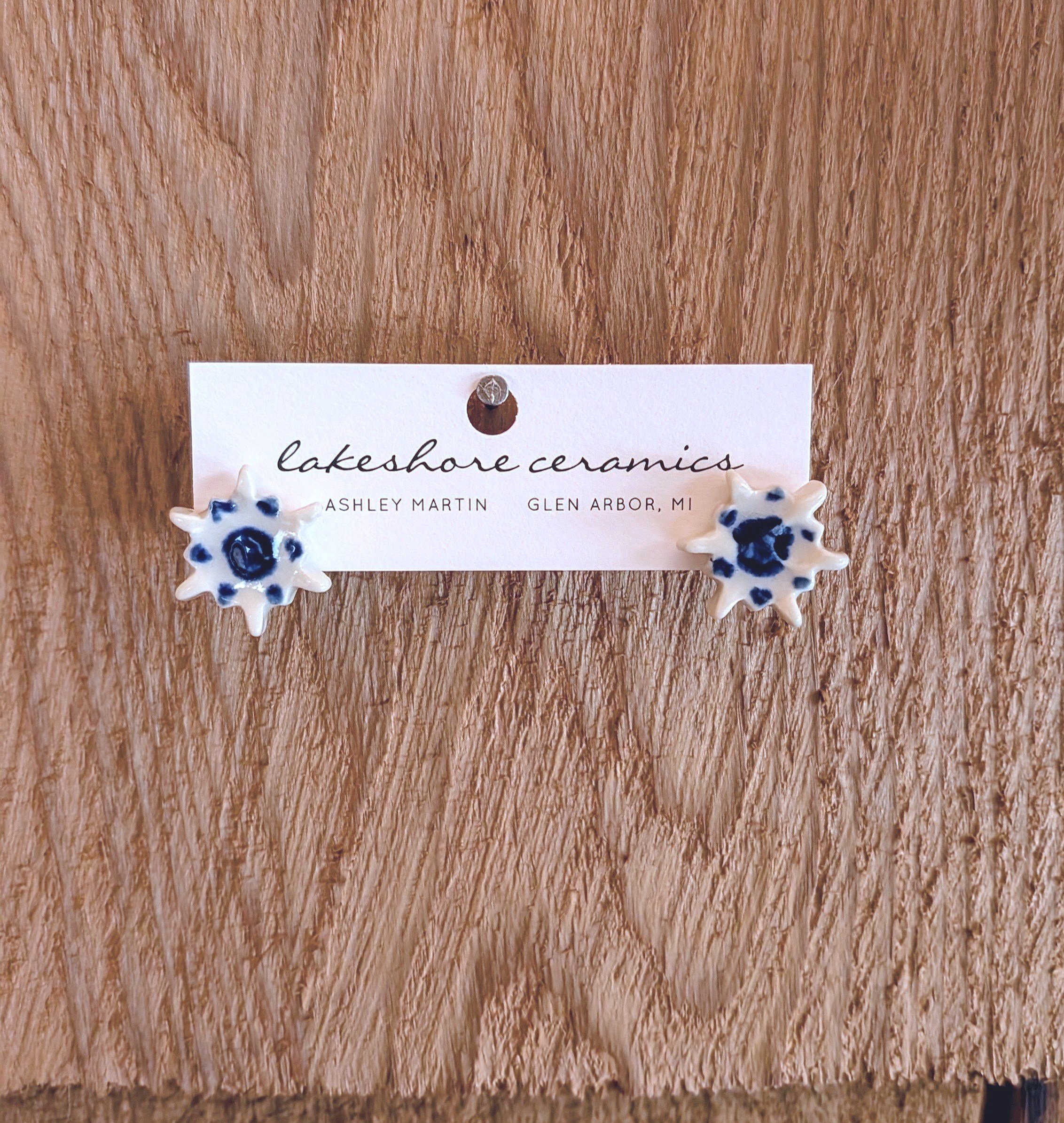 porcelain snowflake earrings