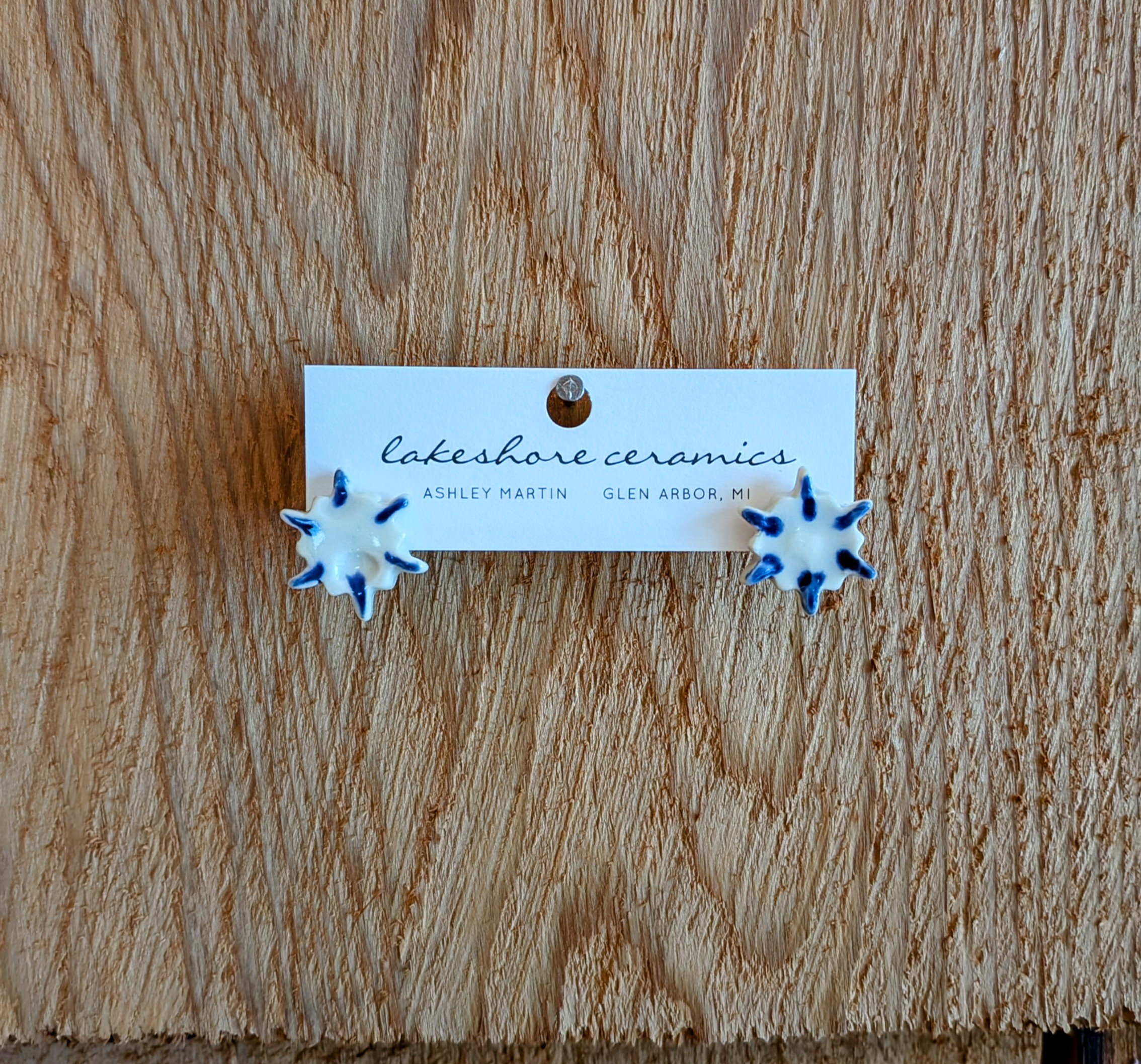 porcelain snowflake earrings