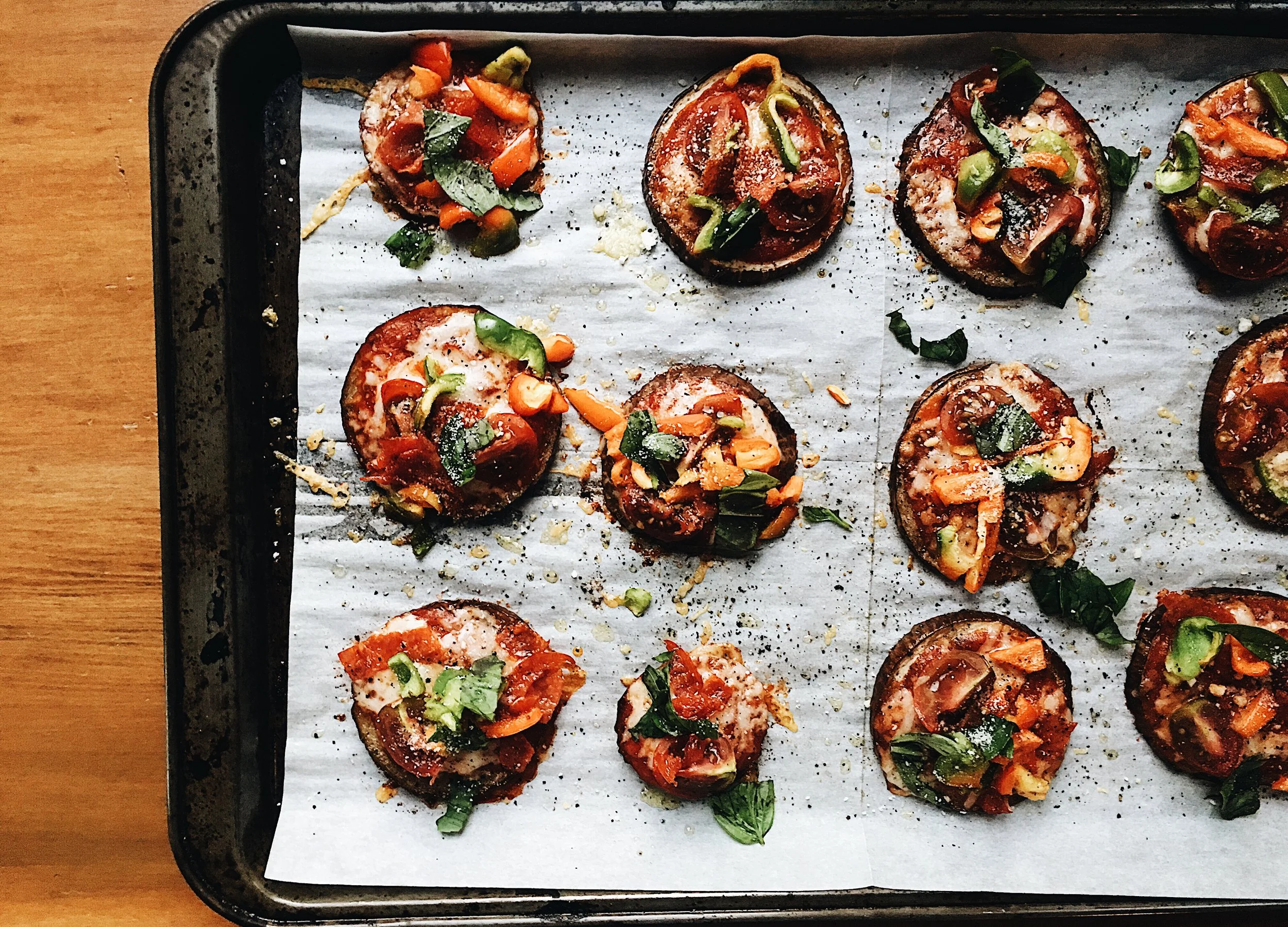 Everything Eggplant Pizza Rounds