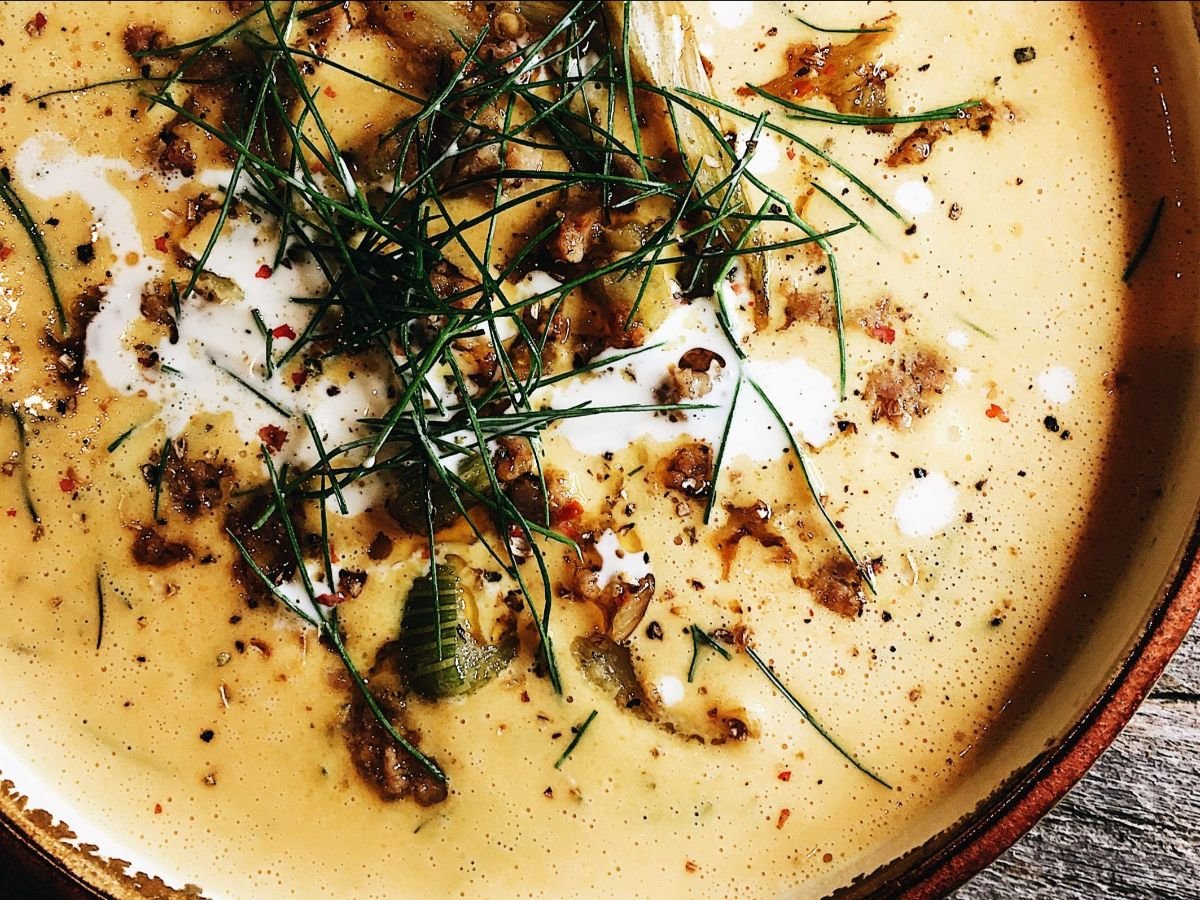 Honeynut Winter Squash and Fennel Styled Bisque