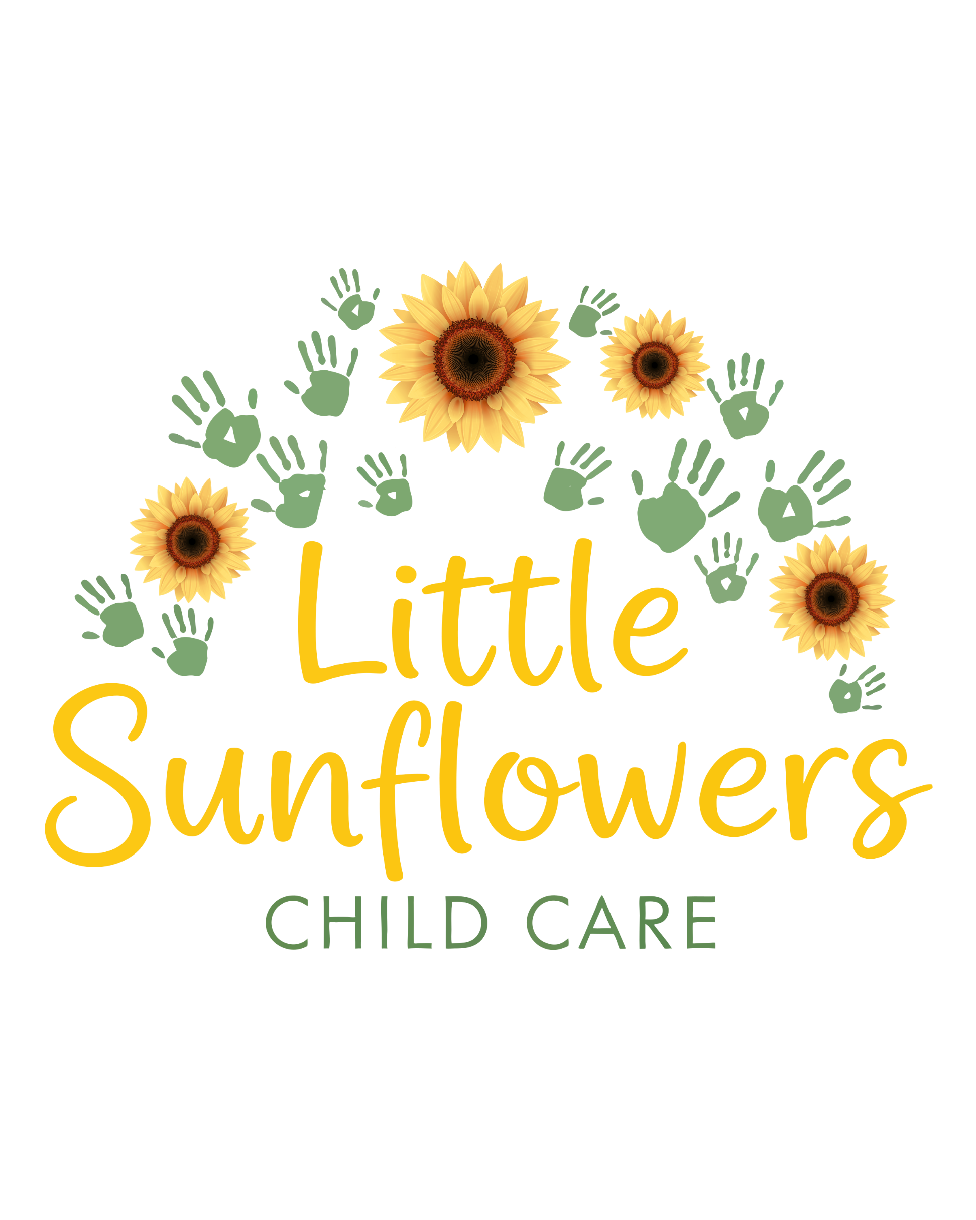 Colorful graphic with sunflowers and the words 'Little Sunflowers of the Daycare' in bold, cheerful letters.