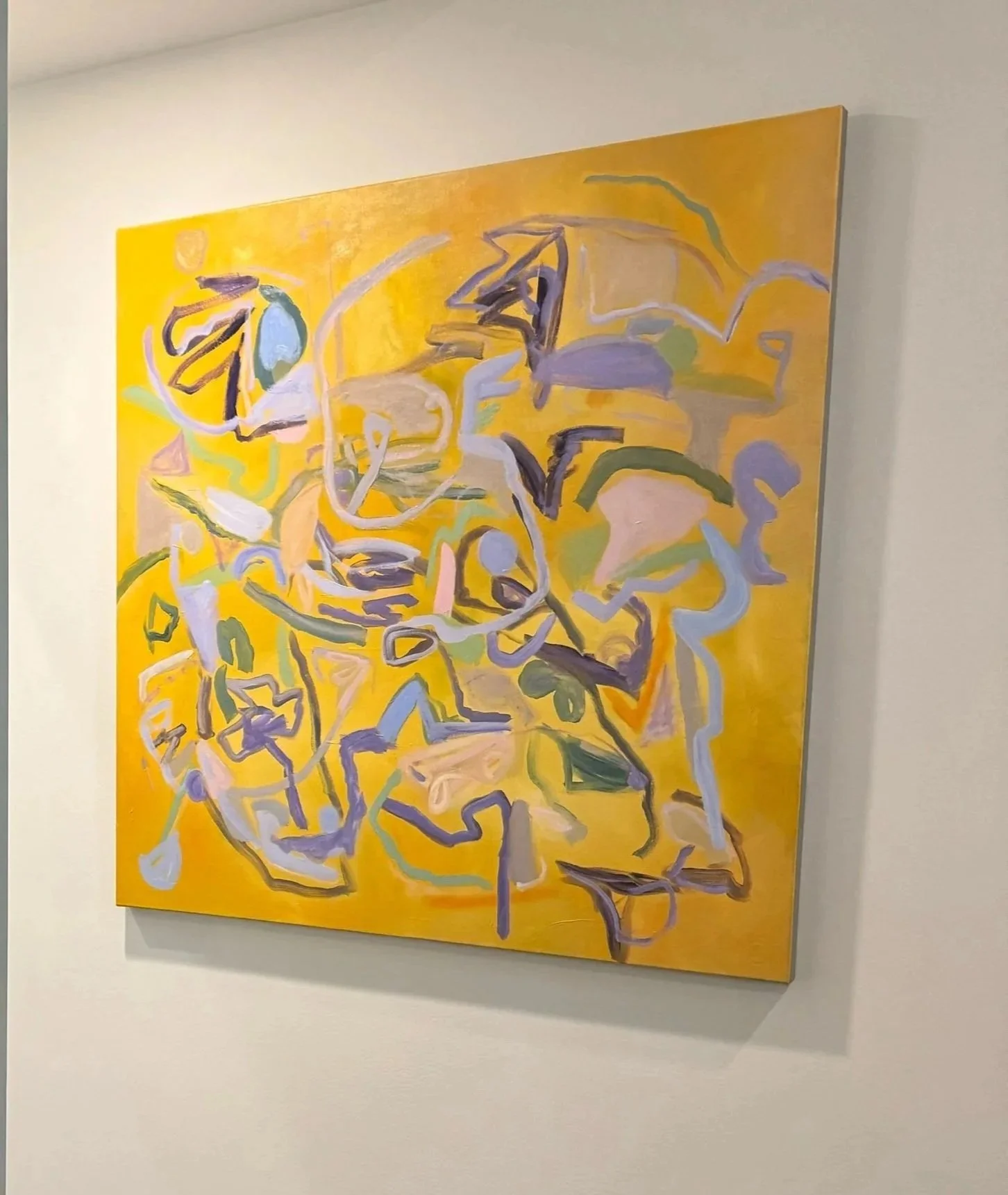 "Mellow Yellow", 48 x 48 inches, oil on canvas, 2025. SOLD