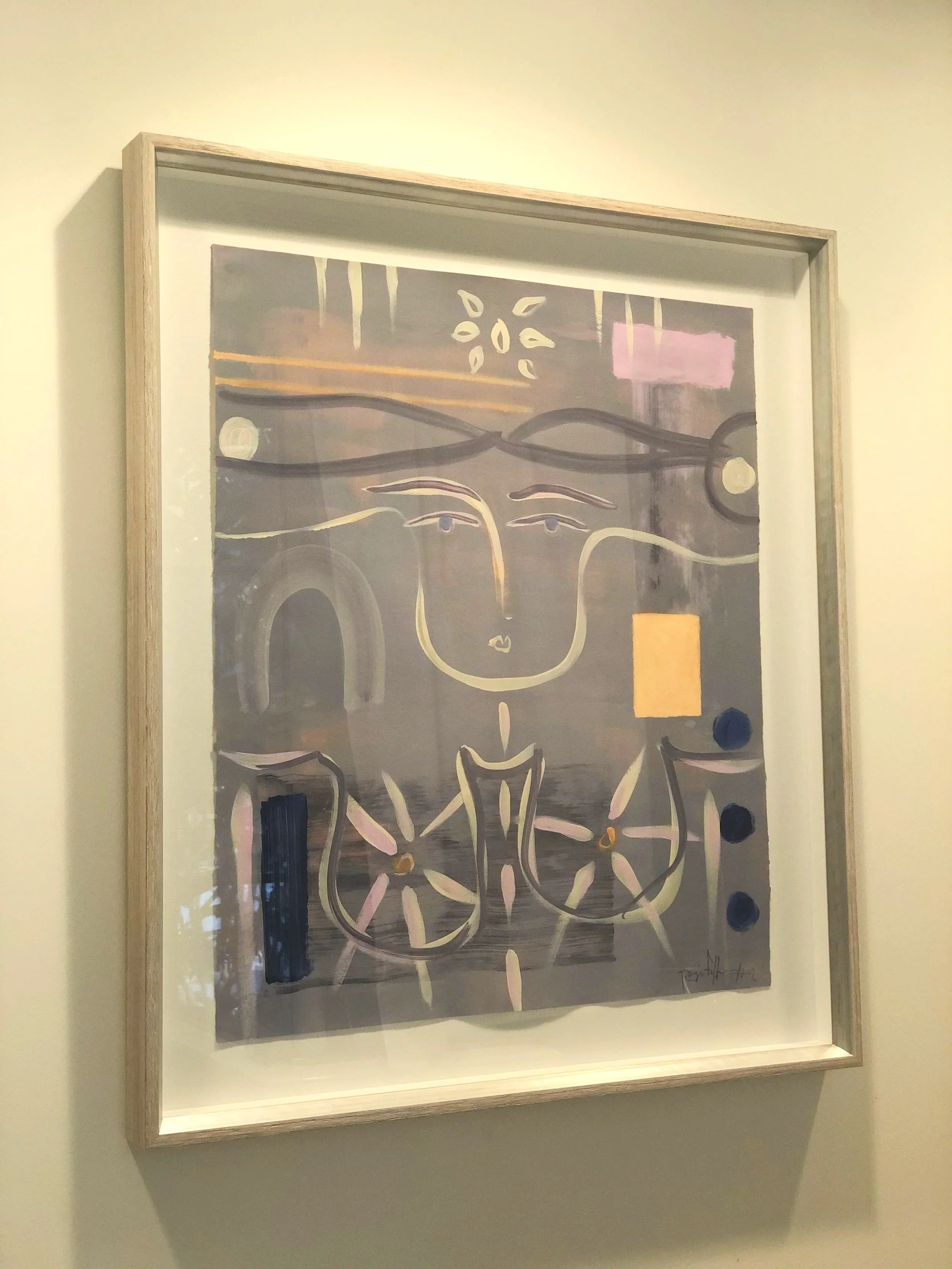 "Hamptons Figure", 30 x 40 inches, mixed media framed, 2020. SOLD