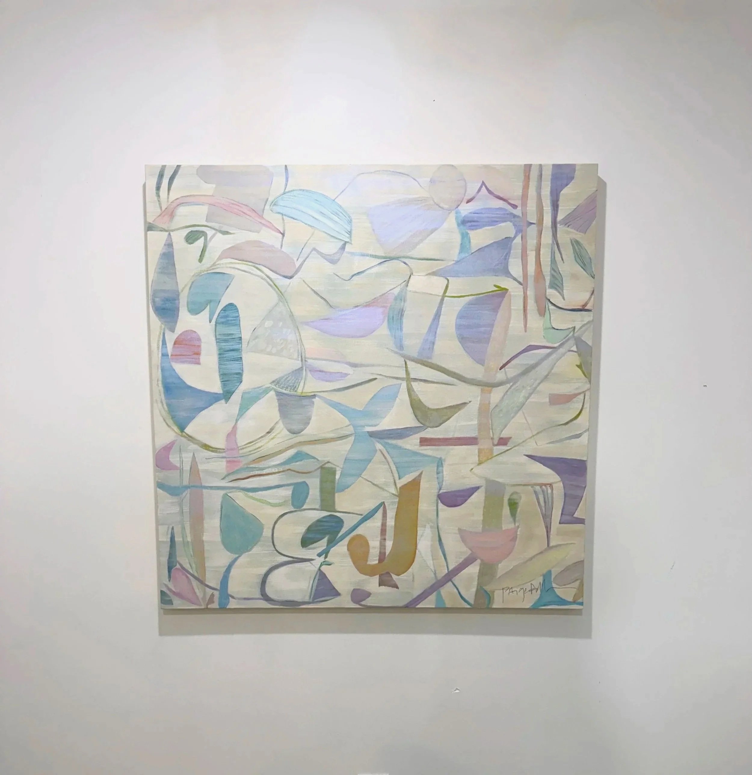 "Shape Shift 2", 40 x 40 inches, oil on canvas, 2026. AVAILABLE