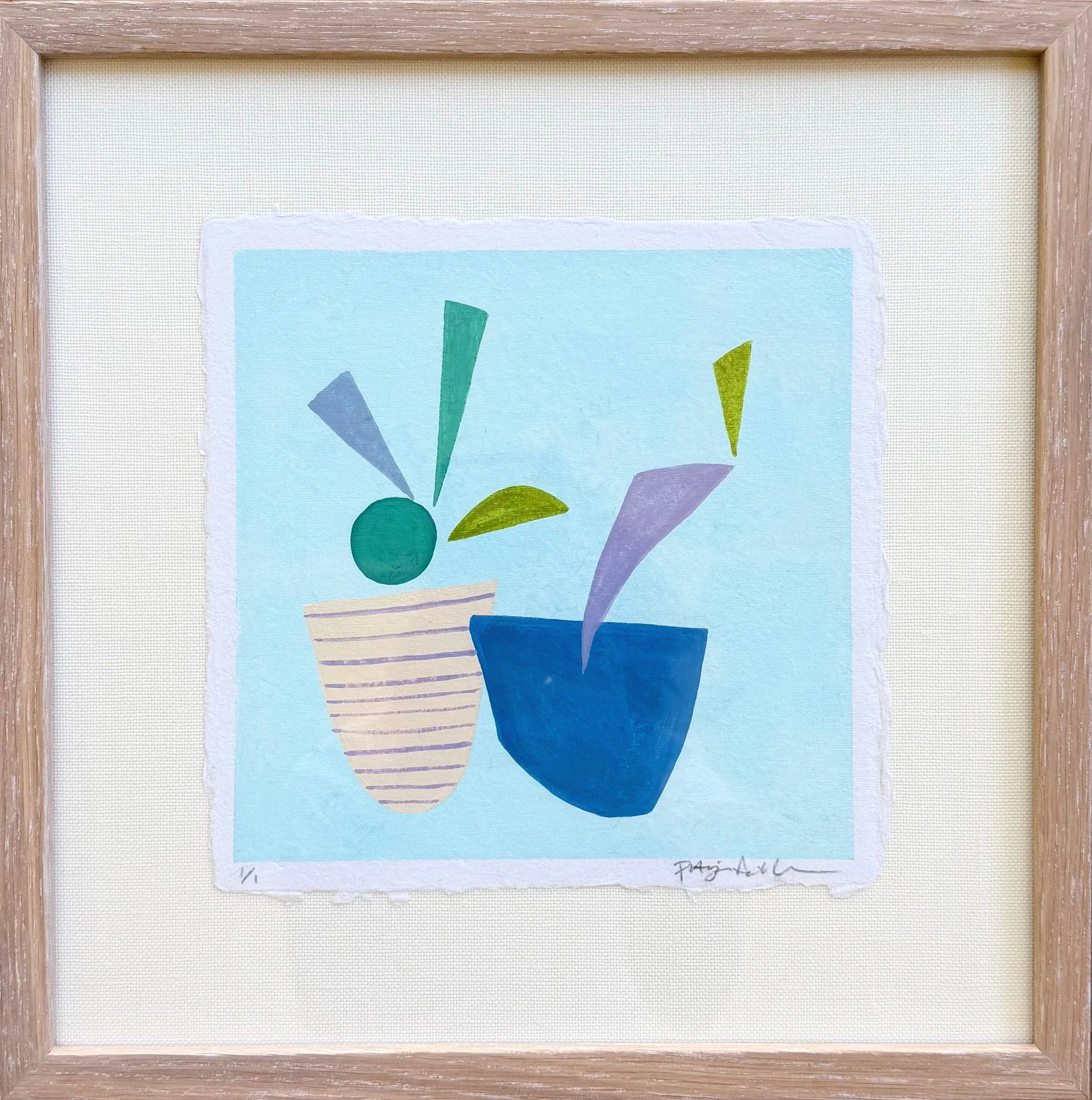 "Pots and Pieces", mixed media on paper, 2026. SOLD 🔴  