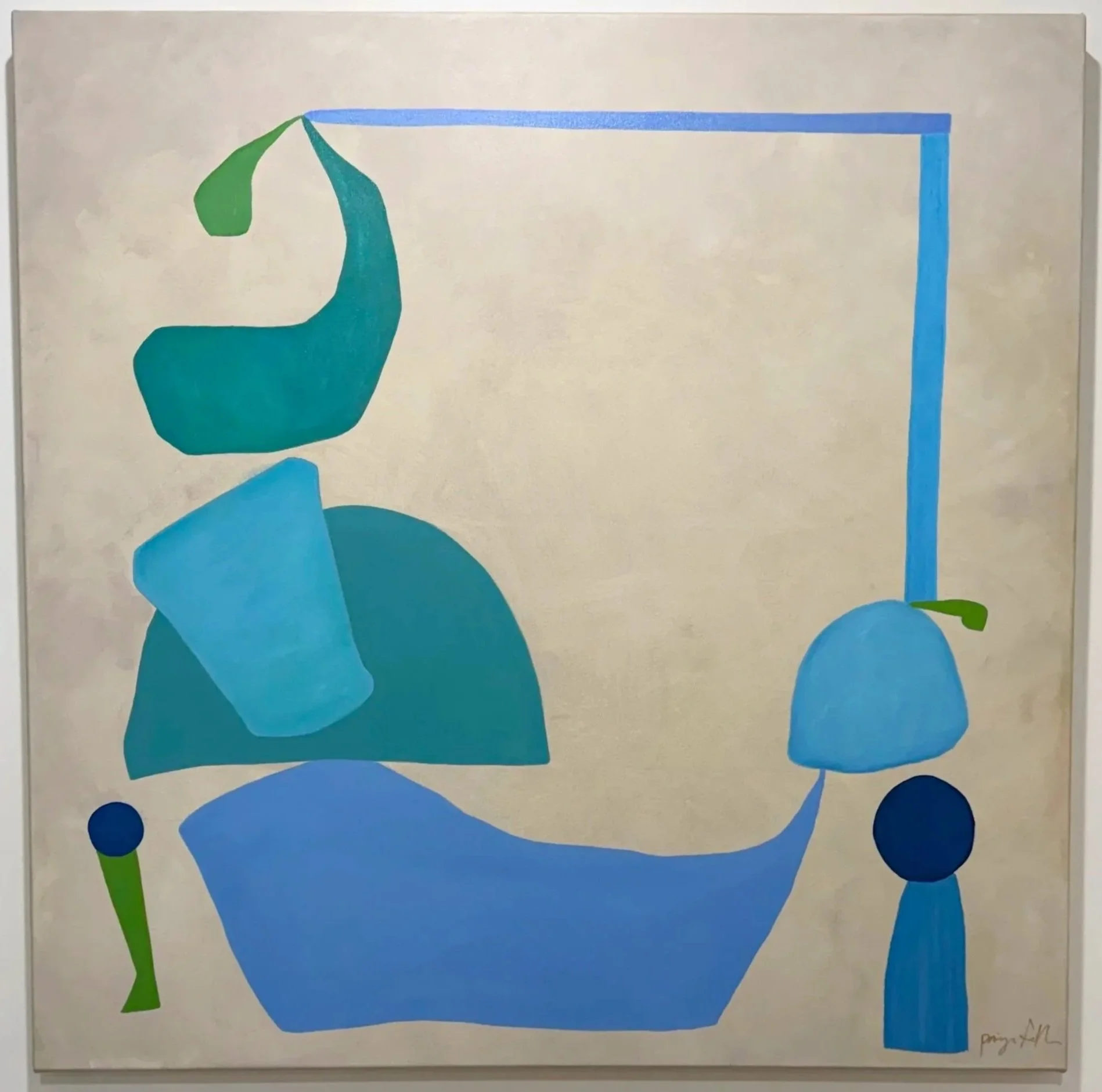 "Stacking Shapes", 40 x 40 inches, oil and acrylic on canvas, 2026. SOLD 🔴 