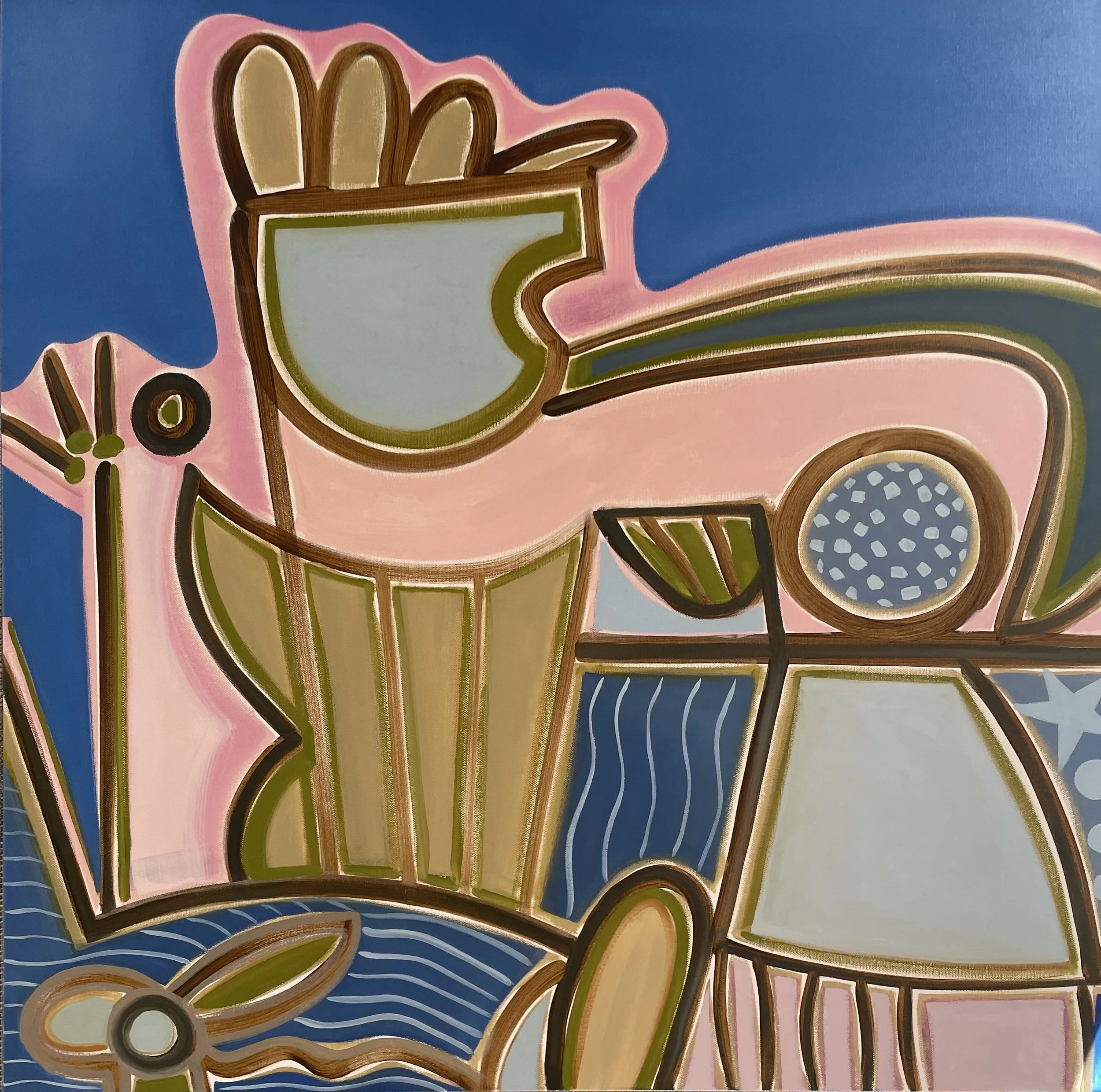 "Young Bowie", 24 x 24 inches, oil on canvas, 2023. SOLD