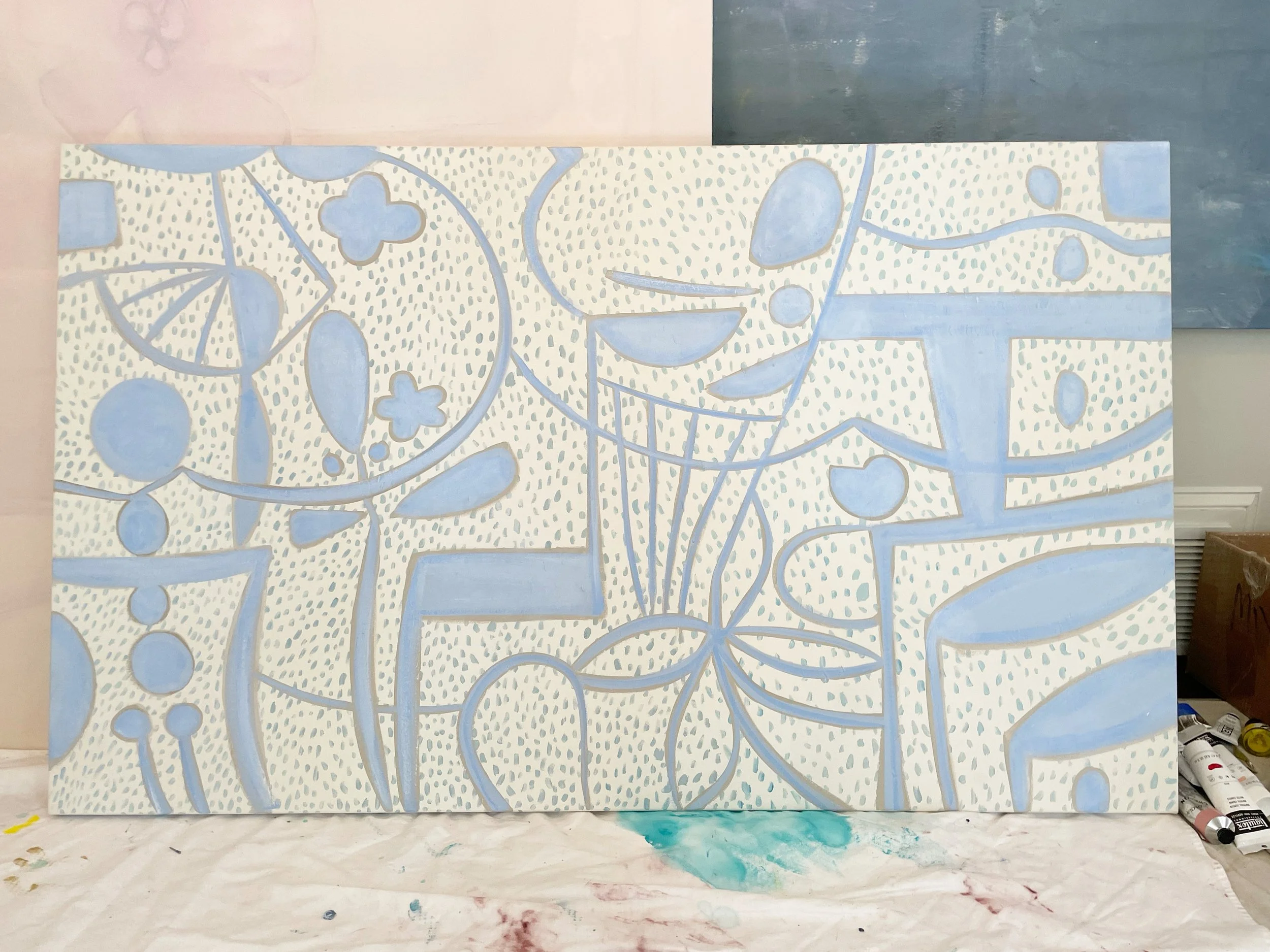 "Nantucket Blooms", 36 x 60, mixed media on canvas, 2023. SOLD