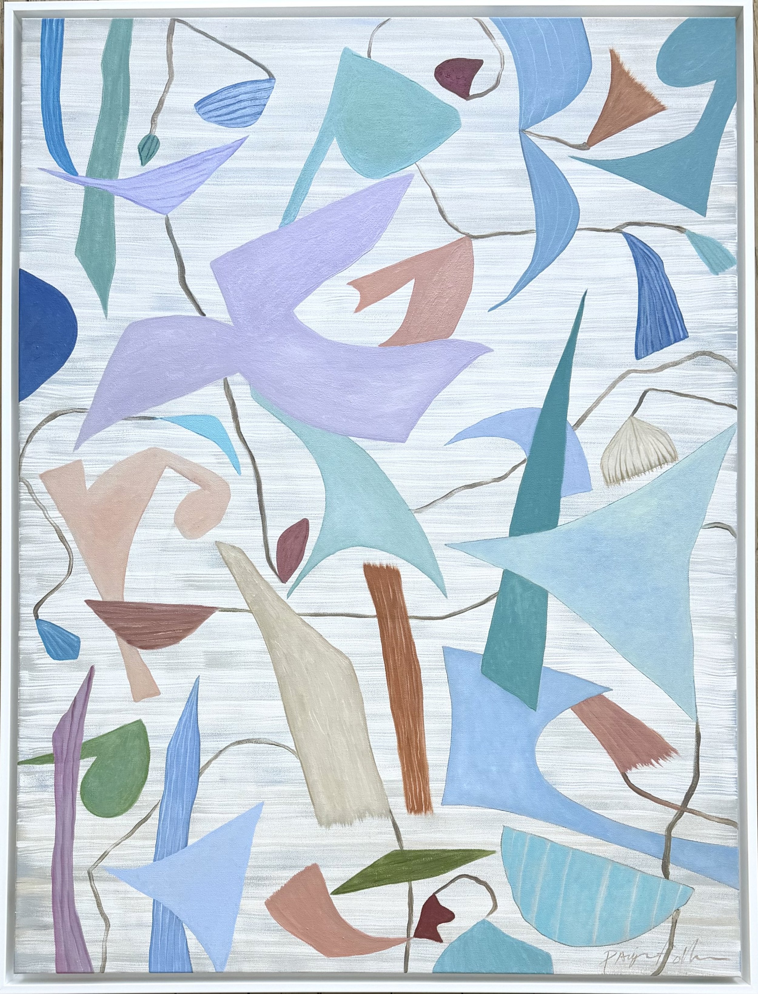 "Shape Shift 7", 32 x 42 inches framed, oil on canvas, 2026. Coming soon to Anne Neilson Fine Art