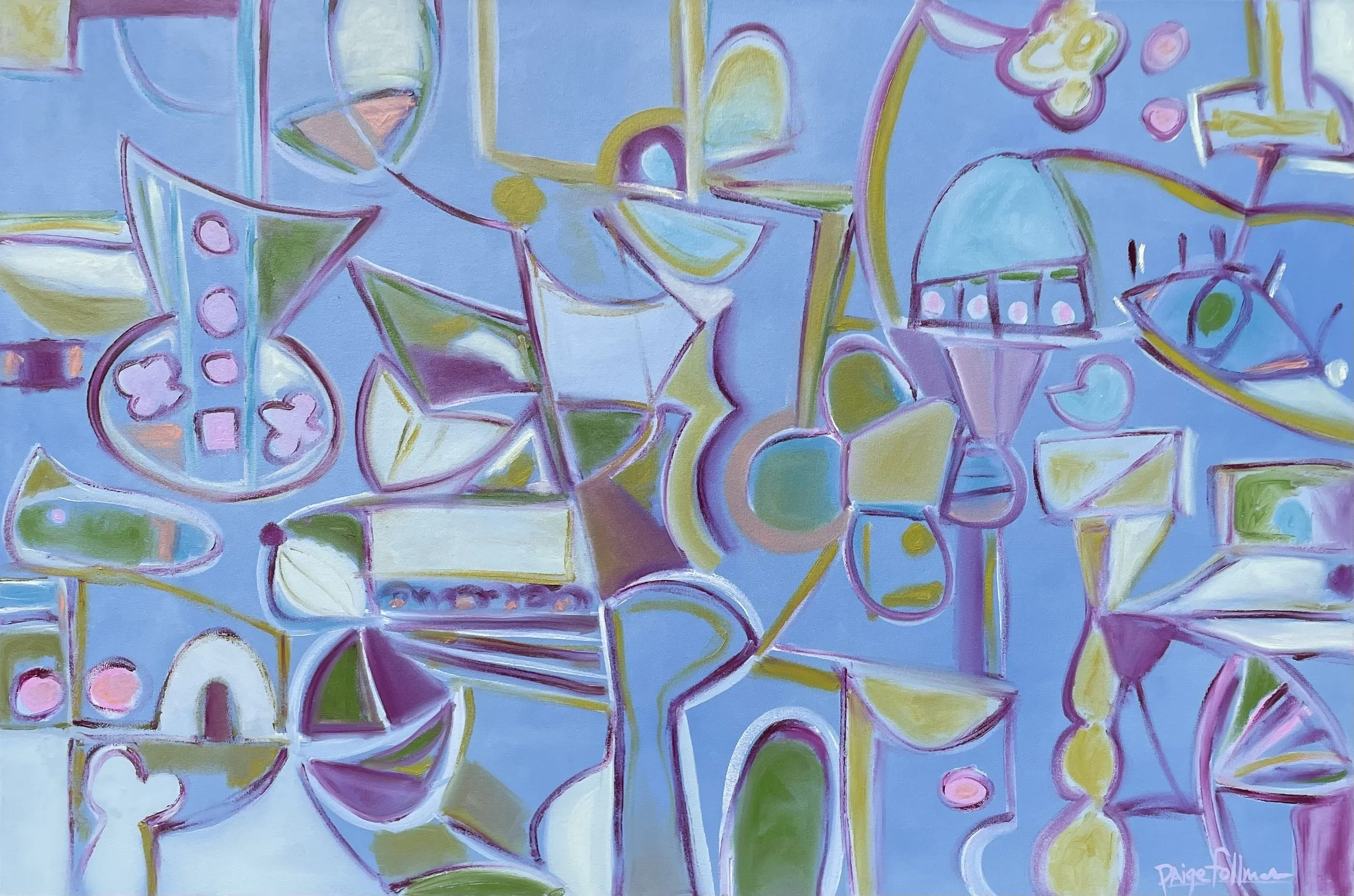 "Buckhead Scene", 40 x 60 inches, oil on canvas, 2023. SOLD