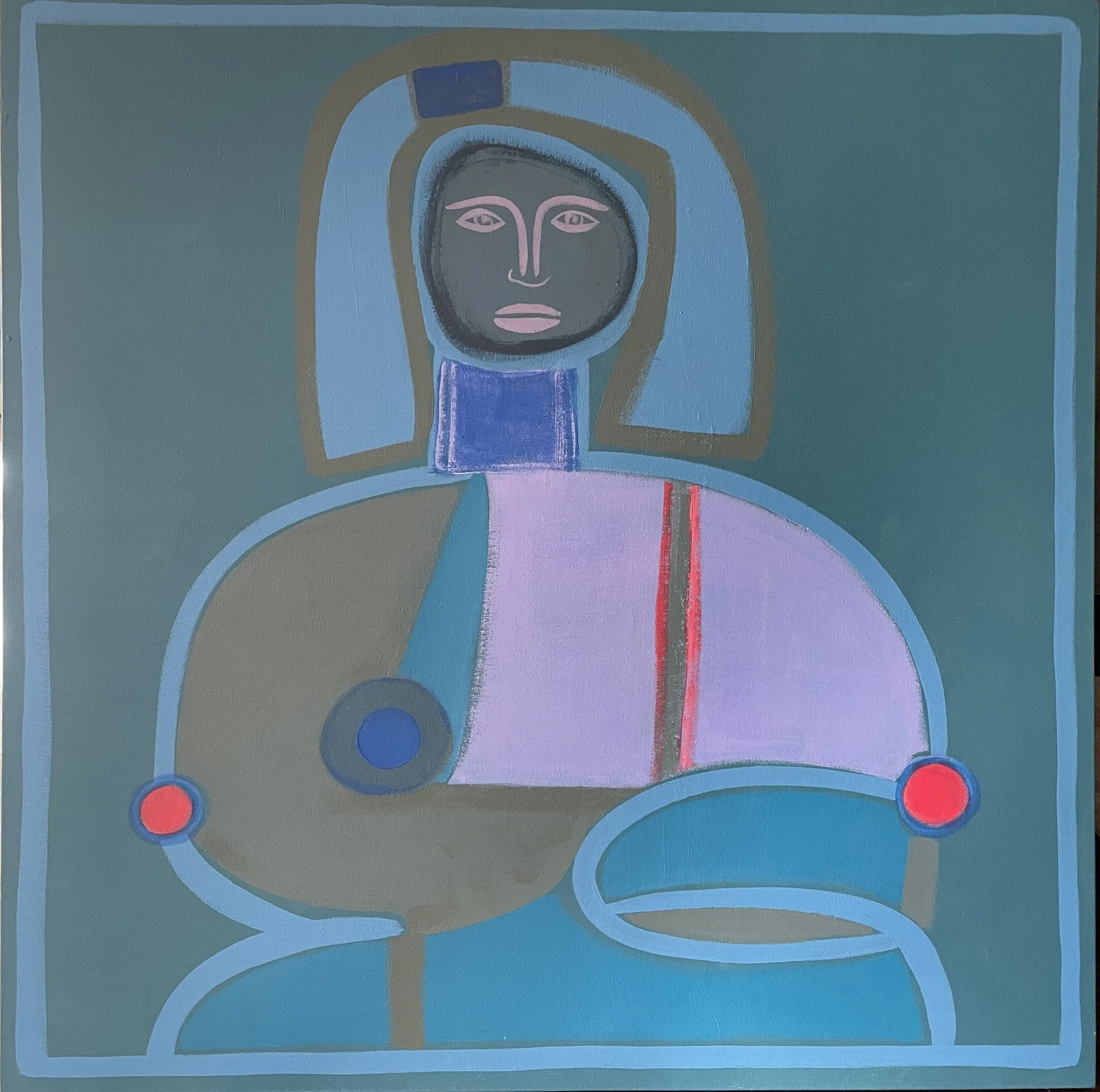 "Woman and Child", 40 x 40 inches, oil on canvas, 2023. SOLD