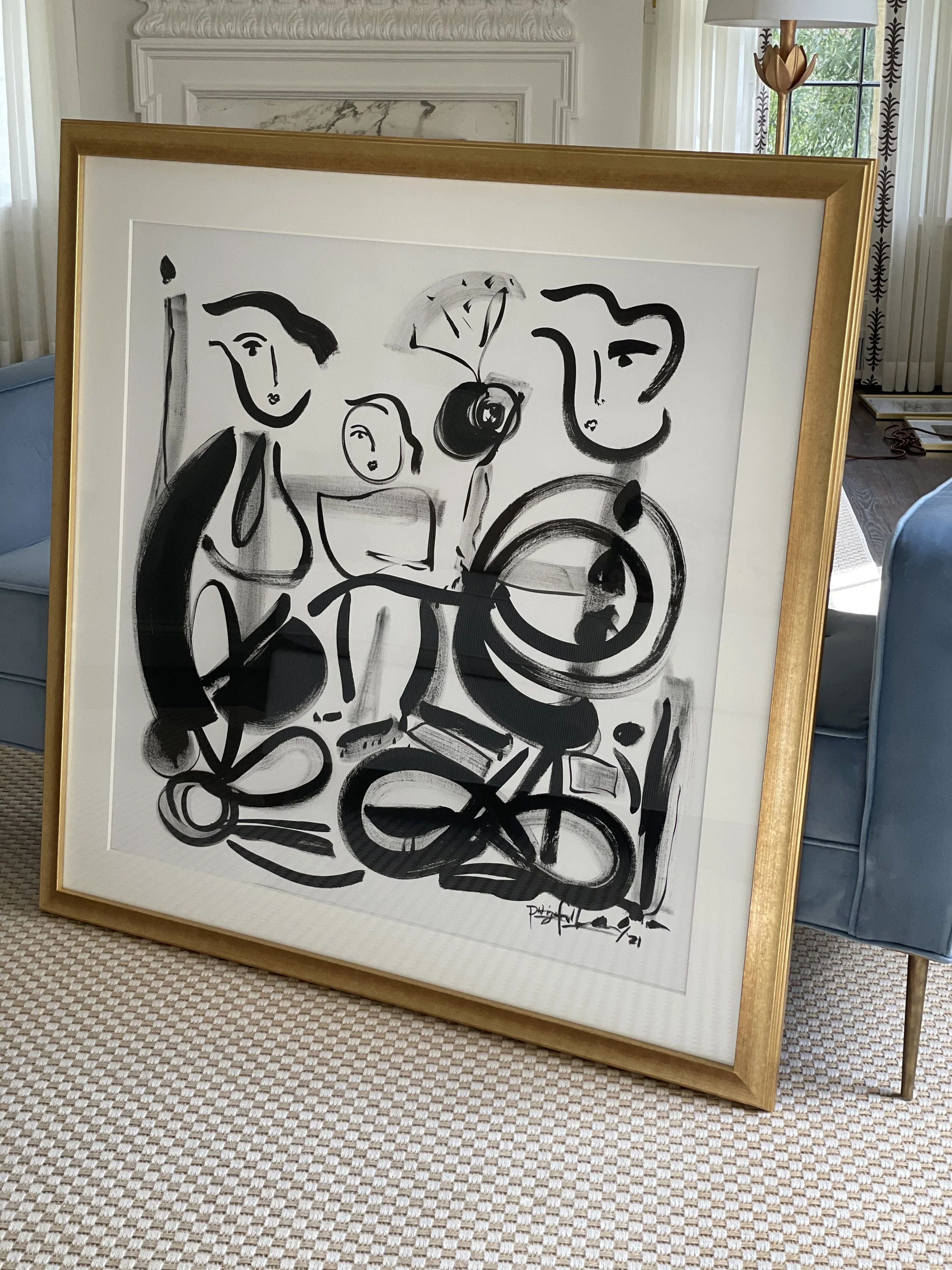 "Together", 45 x 50 inches, ink on heavy weight paper, 2021. SOLD