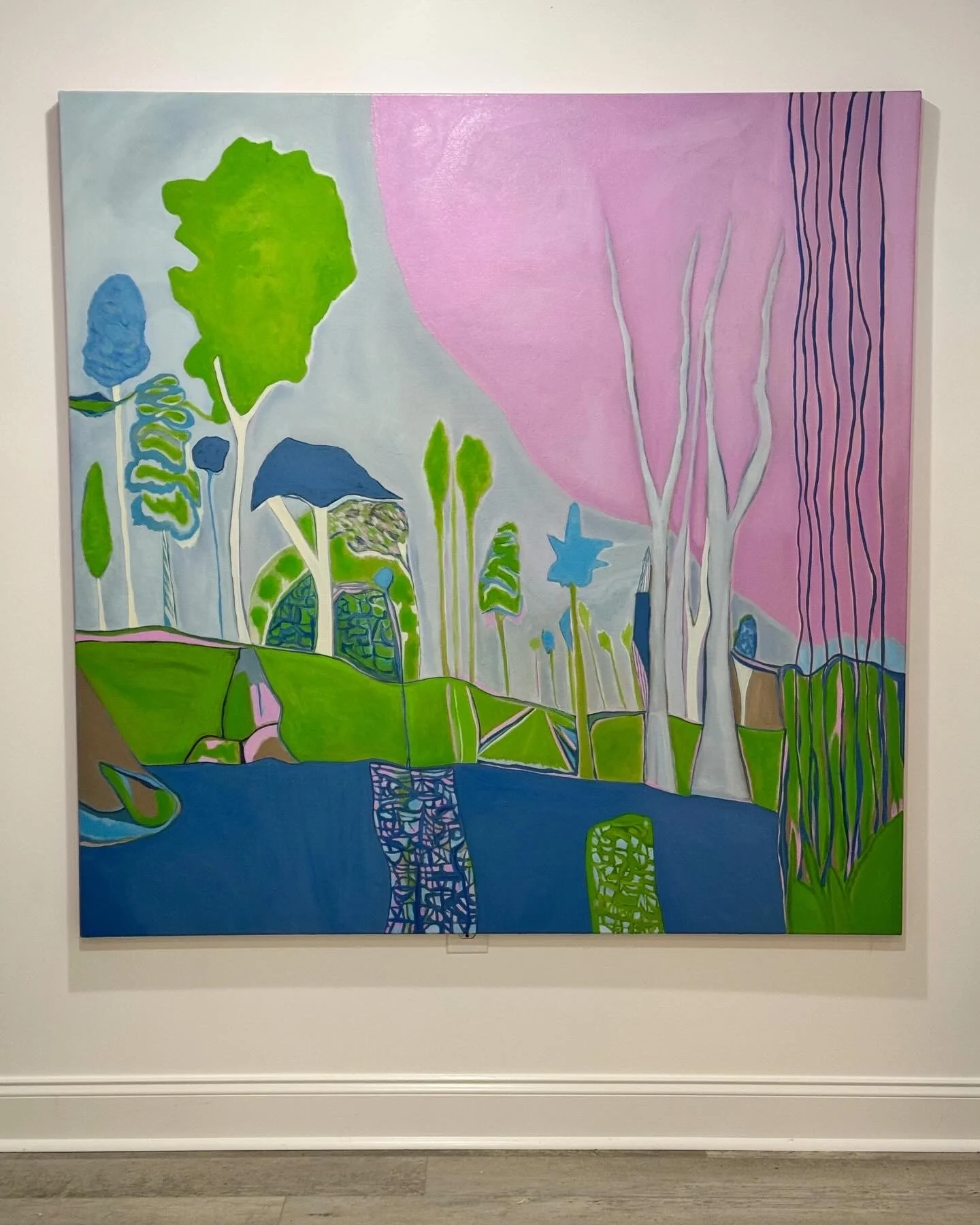 "Sundays", 60 x 60 inches, oil on canvas, 2025. AVAILABLE