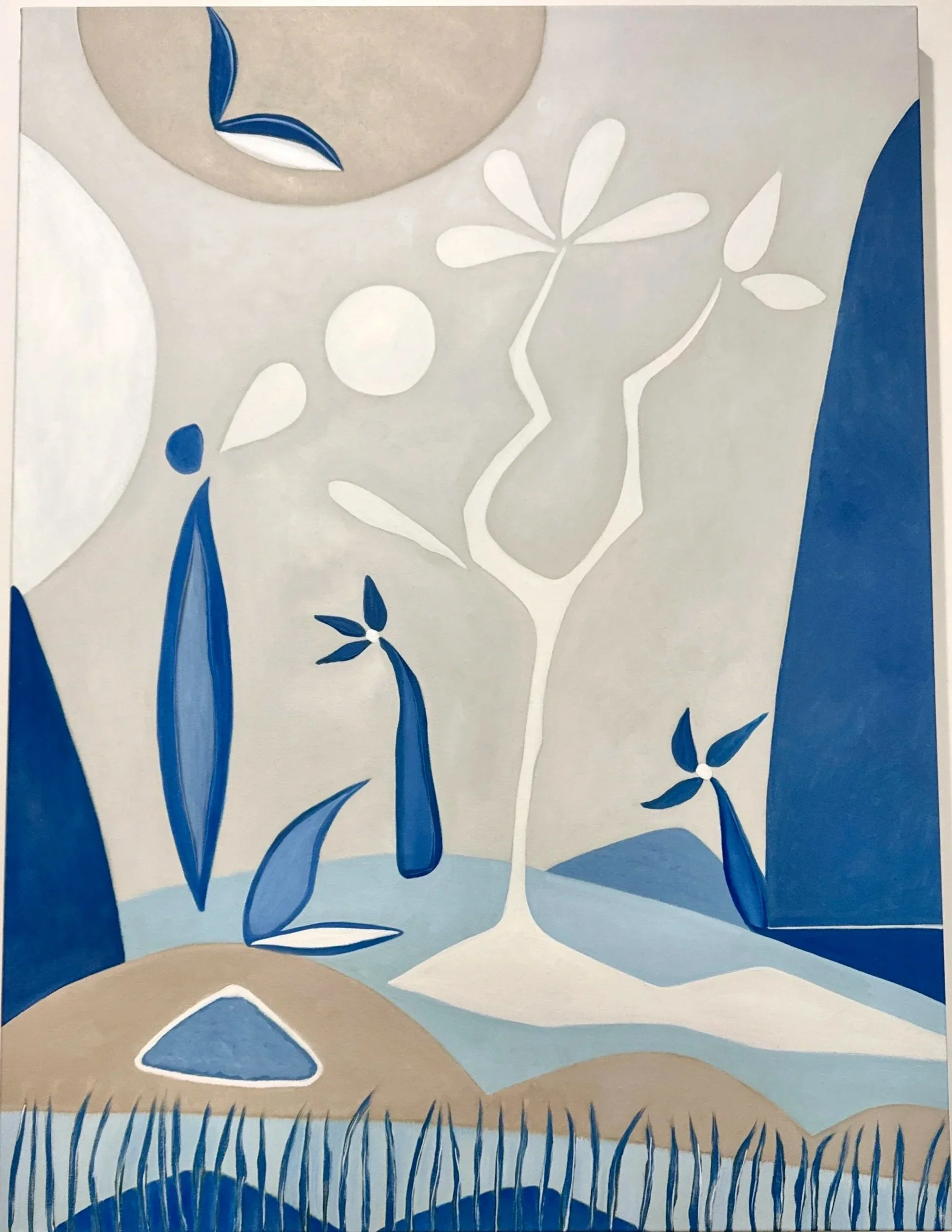 “Poinciana Peace”, 36 x 48, oil on canvas. 2025. AVAILABLE